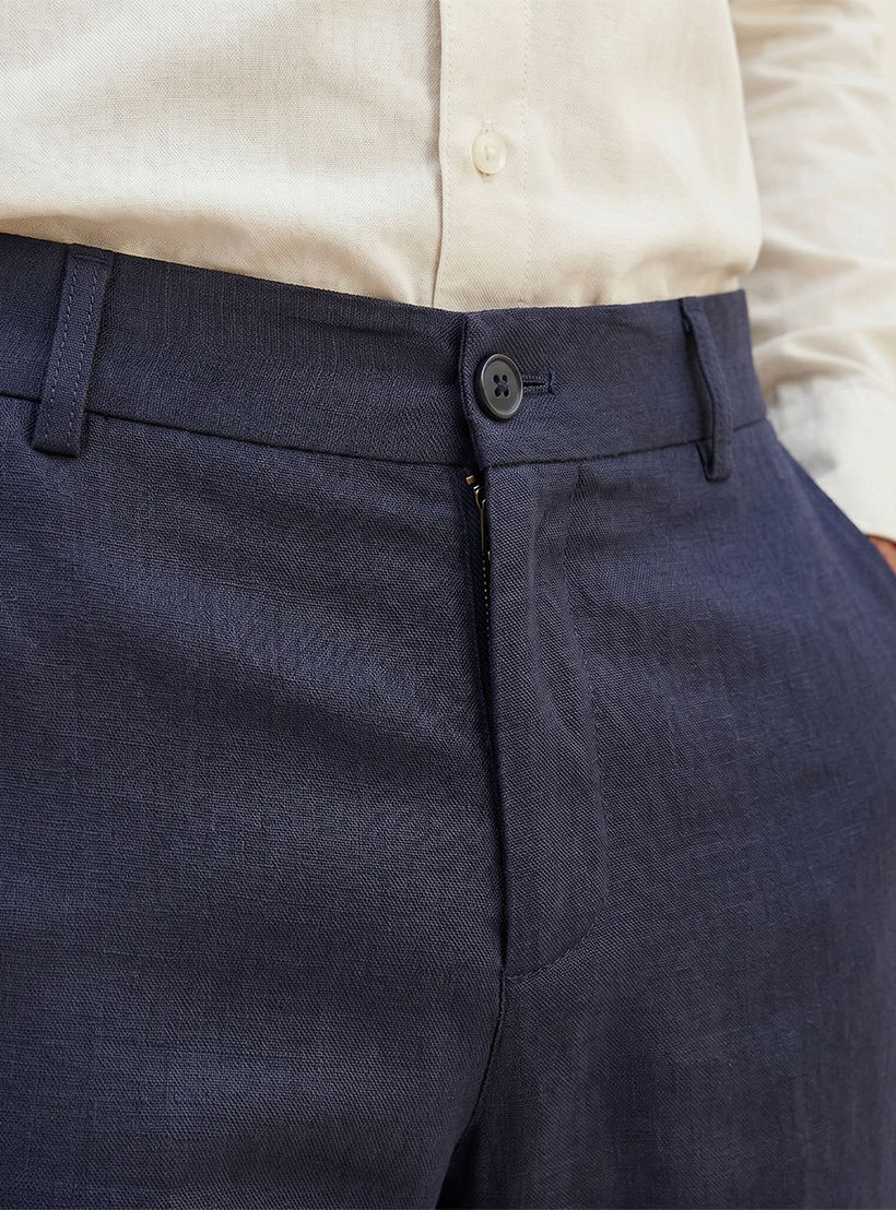 Splash Smart Regular Fit Linen Blend Trousers-men-clothing-trousersandchinos-trousers-image-6