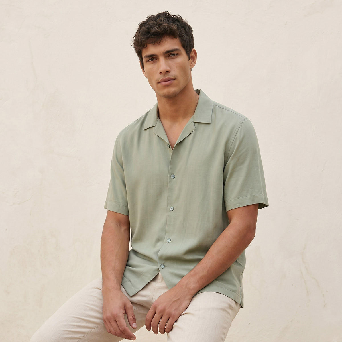 Splash Smart Regular Fit Collared Textured Short Sleeves Shirt-men-clothing-shirts-image-5