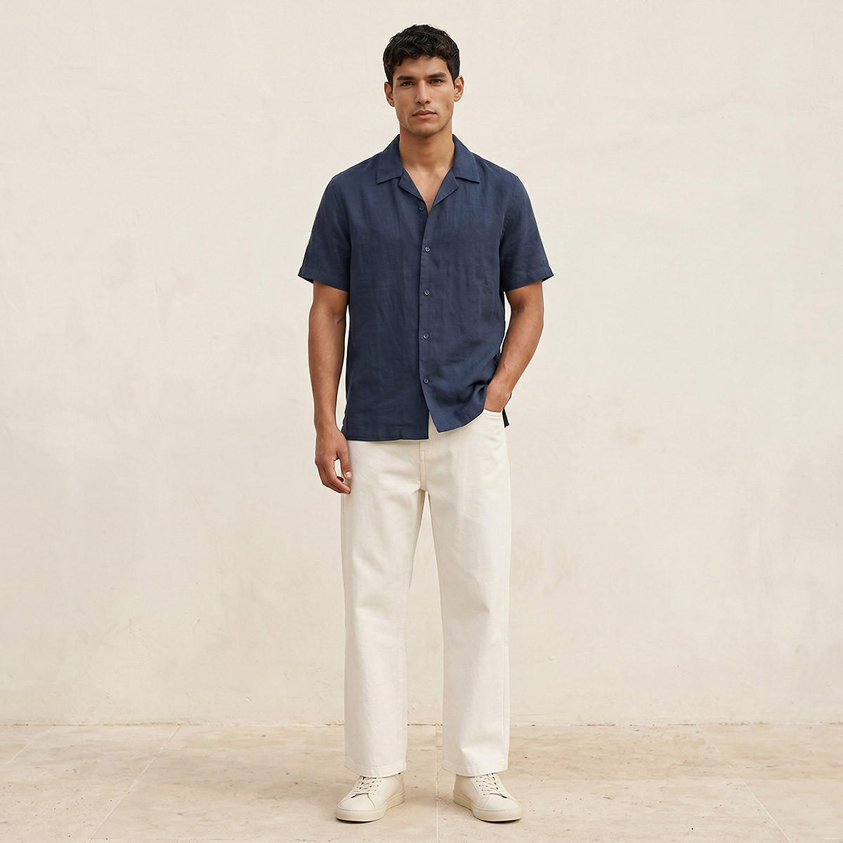 Splash Smart Regular Fit Collared Textured Short Sleeves Shirt-men-clothing-shirts-image-3