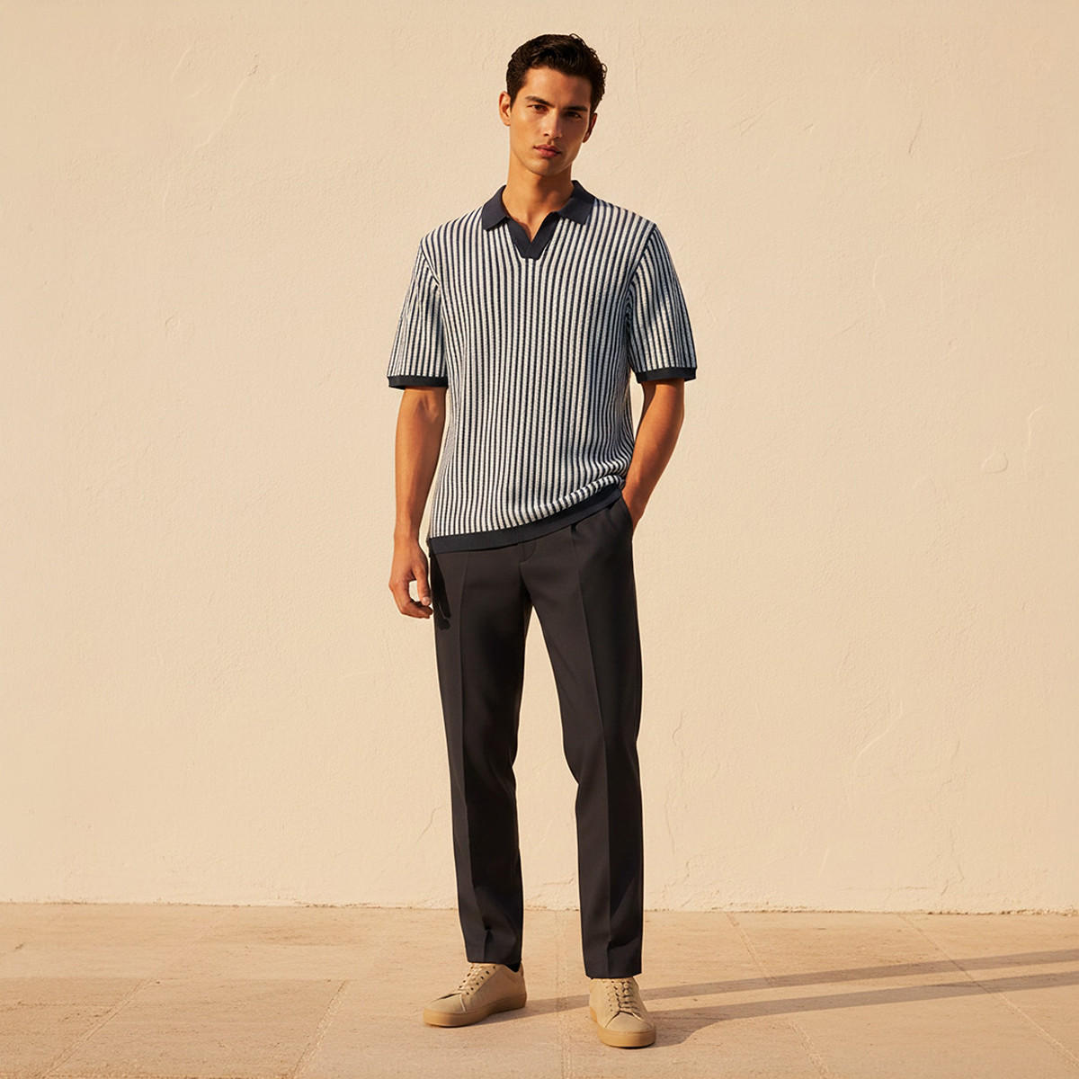 تيشيرت بولو مخطط بأكمام قصيرة للرجال-men-clothing-tshirtsandpolos-polos-image-3