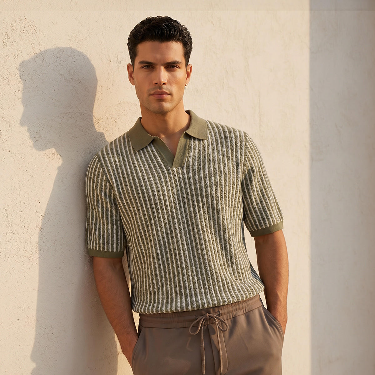 Men Short Sleeves Striped Polo T-shirt-men-clothing-tshirtsandpolos-polos-image-1