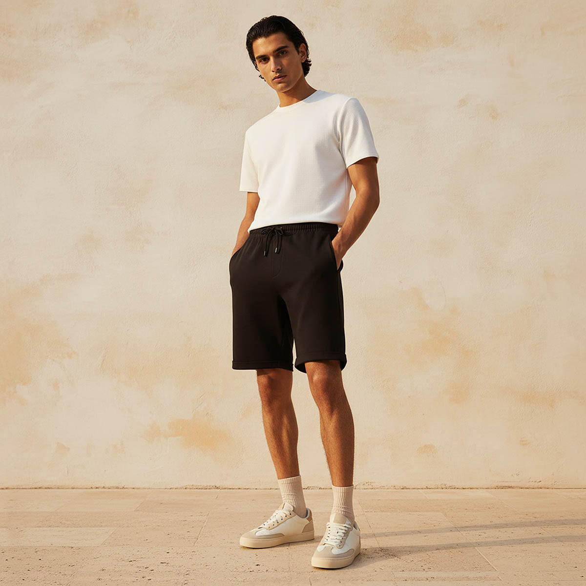 Men Regular Fit Shorts Pique-men-clothing-bottoms-shorts-image-3
