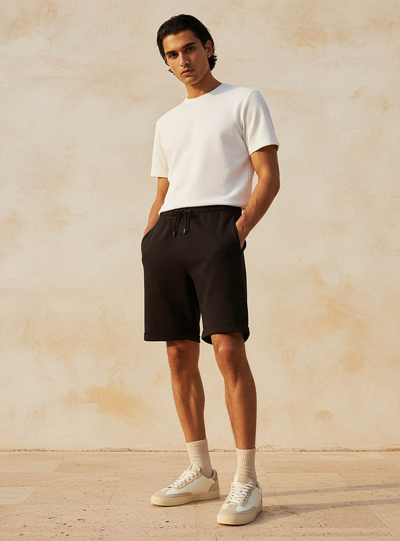 Men Regular Fit Shorts Pique-men-clothing-bottoms-shorts-image-3