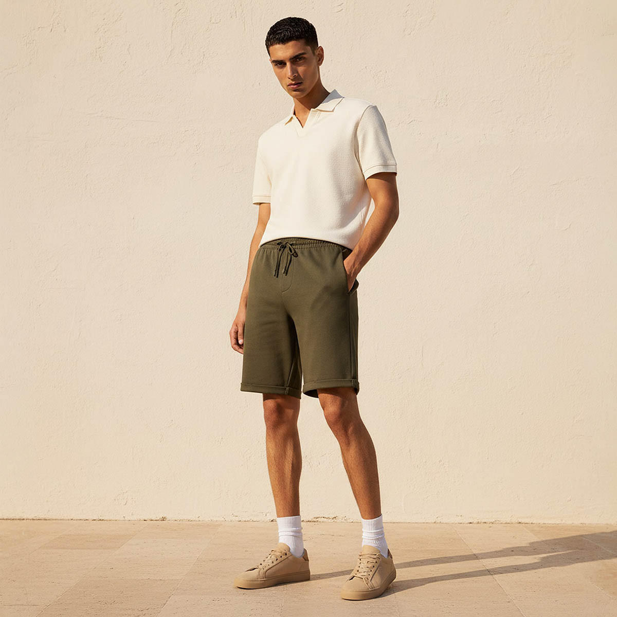 Men Regular Fit Shorts Pique-men-clothing-bottoms-shorts-image-3