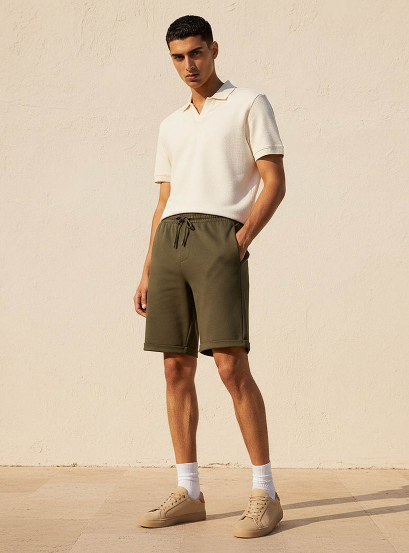 Men Regular Fit Shorts Pique-men-clothing-bottoms-shorts-image-3