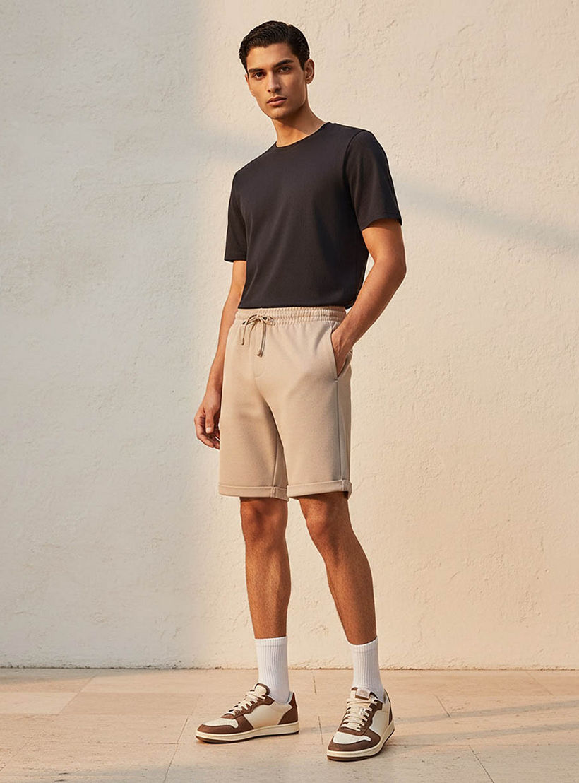 Men Regular Fit Shorts Pique-men-clothing-bottoms-shorts-image-3