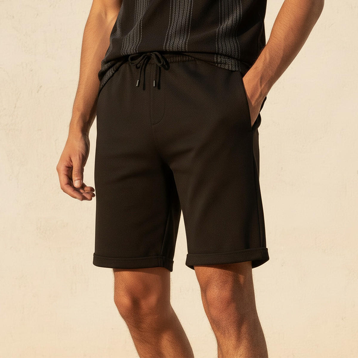 شورت رجالي بيكيه بقصة عادية-men-clothing-bottoms-shorts-image-1