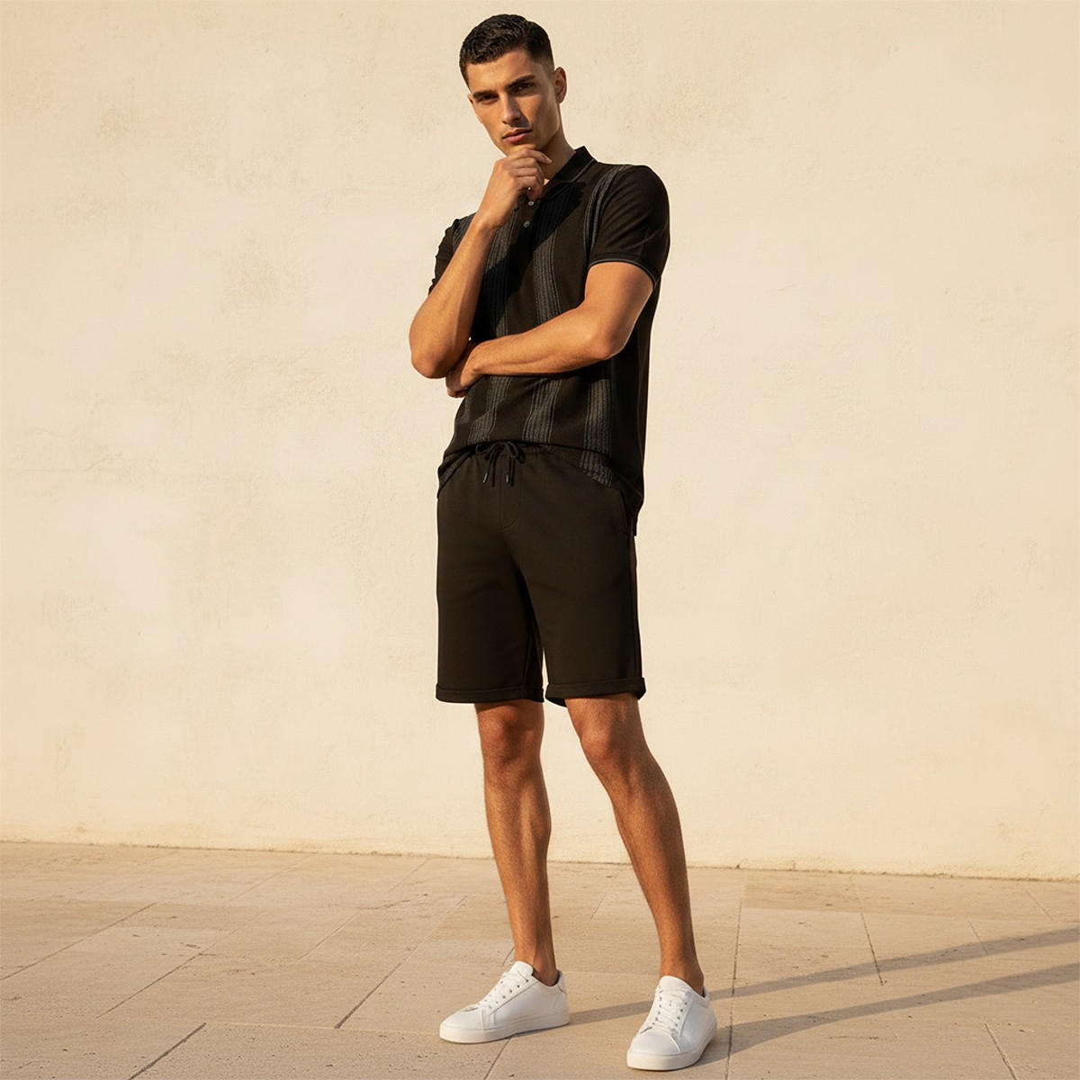 شورت رجالي بيكيه بقصة عادية-men-clothing-bottoms-shorts-image-3