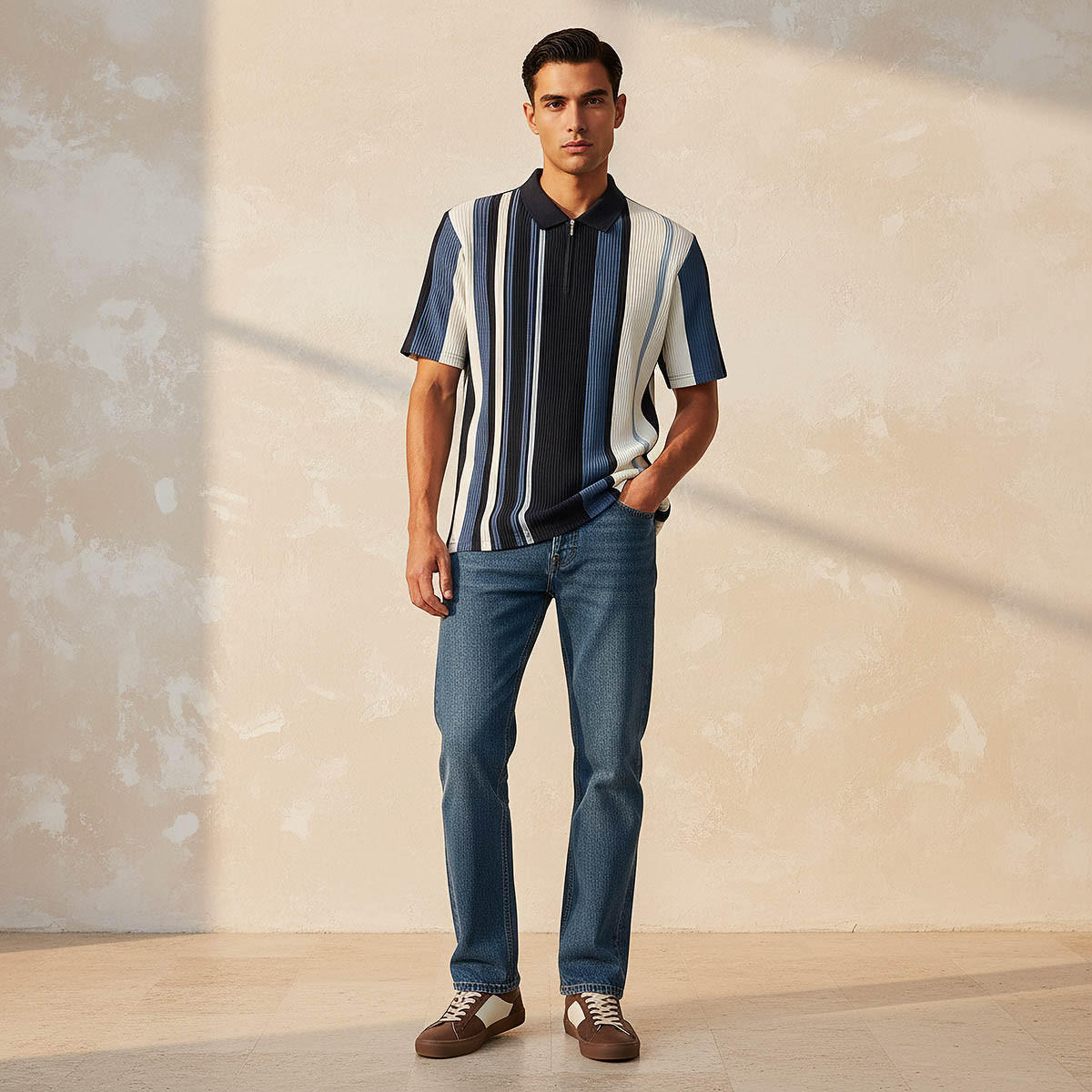 Men Short Sleeves Striped Polo T-shirt-men-clothing-tshirtsandpolos-polos-image-3