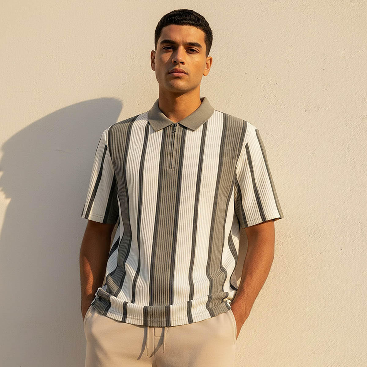 Men Short Sleeves Striped Polo T-shirt-men-clothing-tshirtsandpolos-polos-image-1
