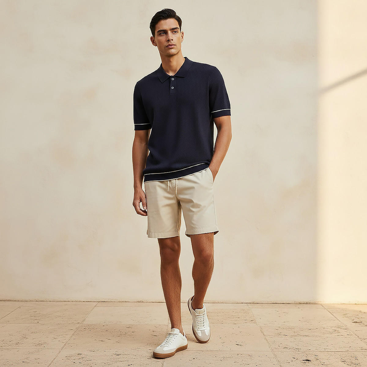 تيشرت بولو بارز الملمس بأكمام قصيرة للرجال-men-clothing-tshirtsandpolos-polos-image-3