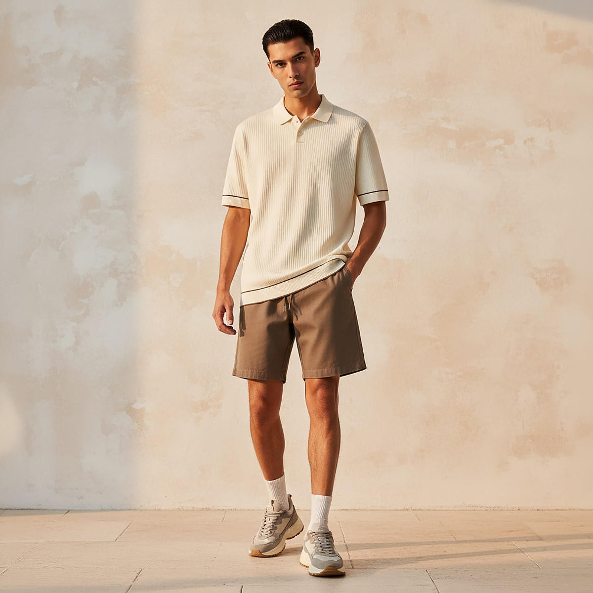 تيشرت بولو بارز الملمس بأكمام قصيرة للرجال-men-clothing-tshirtsandpolos-polos-image-3