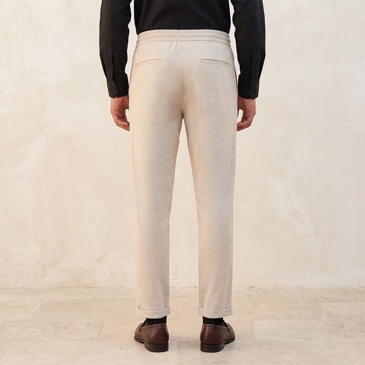 Splash Smart Regular Fit Pique Trousers-men-clothing-bottoms-trousersandchinos-trousers-image-4