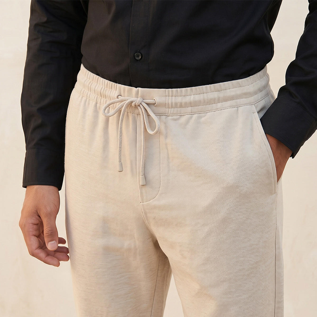 Splash Smart Regular Fit Pique Trousers-men-clothing-bottoms-trousersandchinos-trousers-image-5