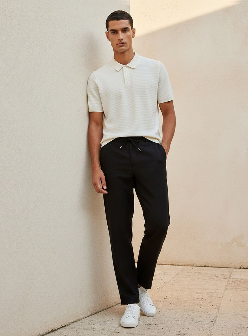 Splash Smart Short Sleeves Textured Polo T-shirt-men-clothing-tshirtsandpolos-polos-image-3
