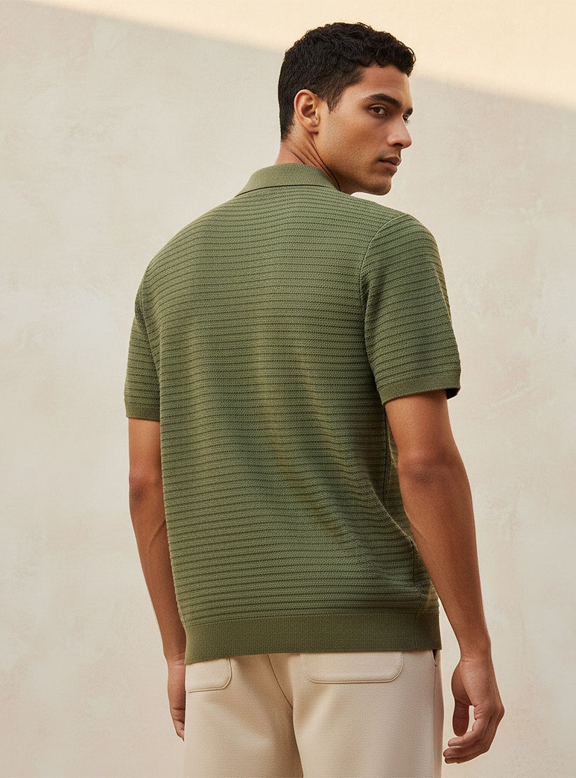 Splash Smart Short Sleeves Textured Polo T-shirt-men-clothing-tshirtsandpolos-polos-image-4