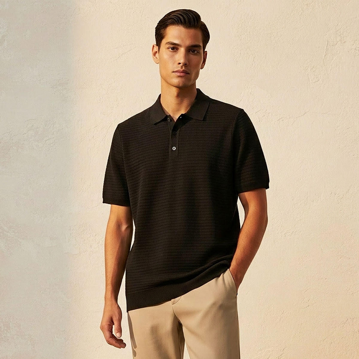 Splash Smart Short Sleeves Textured Polo T-shirt-men-clothing-tshirtsandpolos-polos-image-1