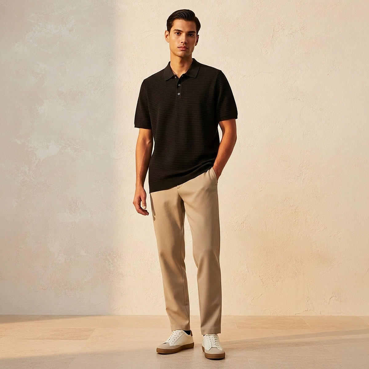 Splash Smart Short Sleeves Textured Polo T-shirt-men-clothing-tshirtsandpolos-polos-image-3