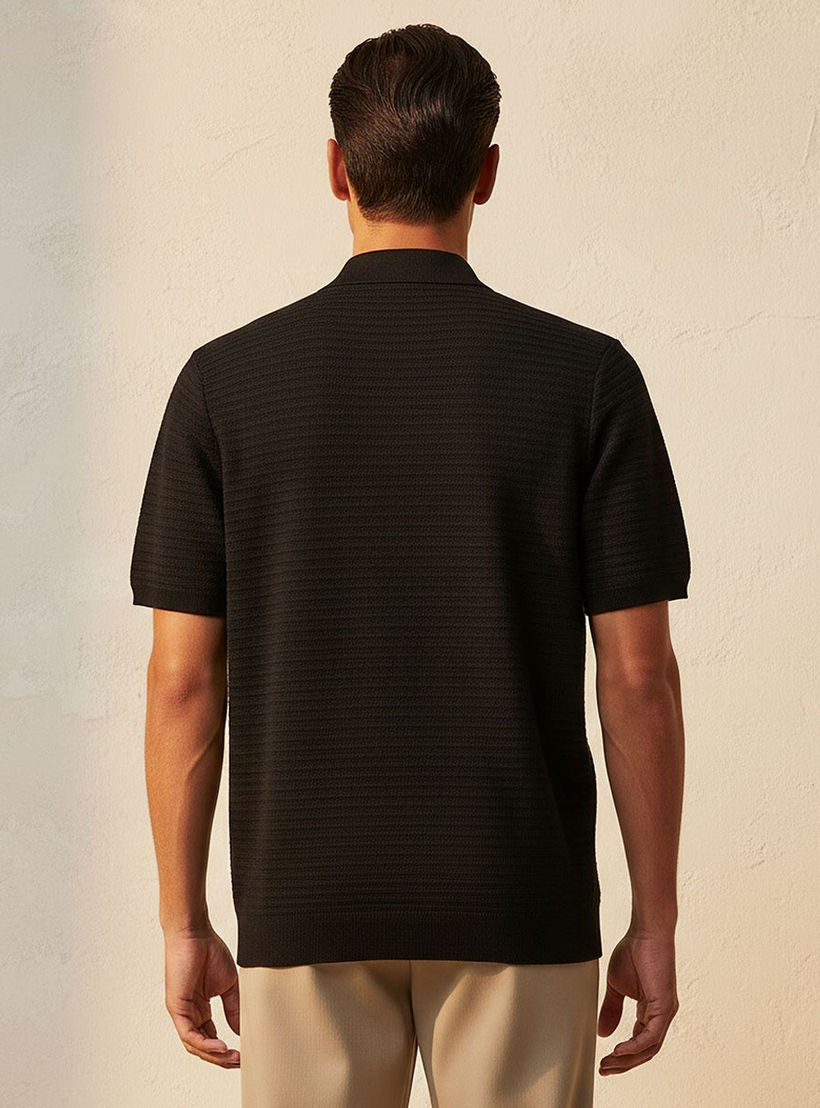 Splash Smart Short Sleeves Textured Polo T-shirt-men-clothing-tshirtsandpolos-polos-image-4