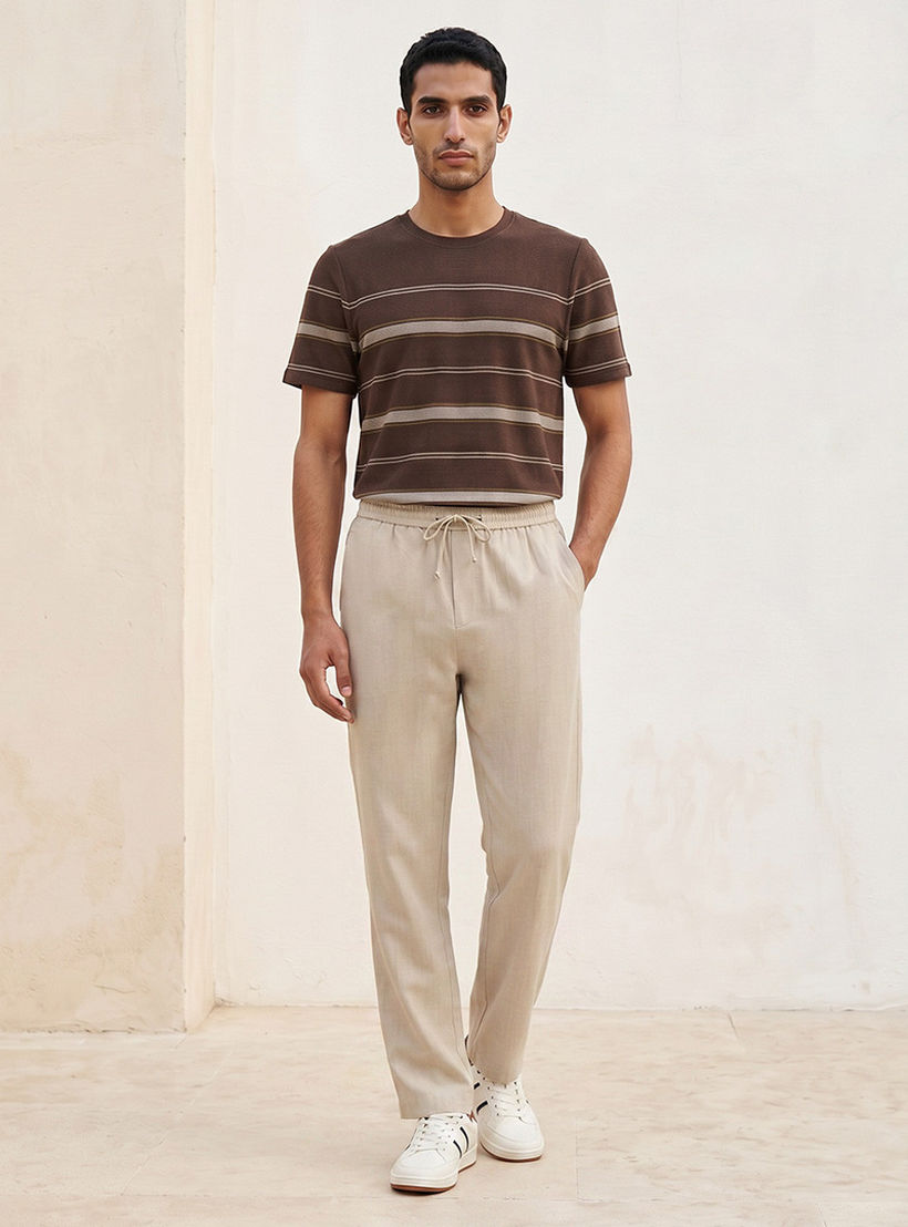 Splash Smart Regular Fit Twill Trousers-men-clothing-trousersandchinos-trousers-image-3