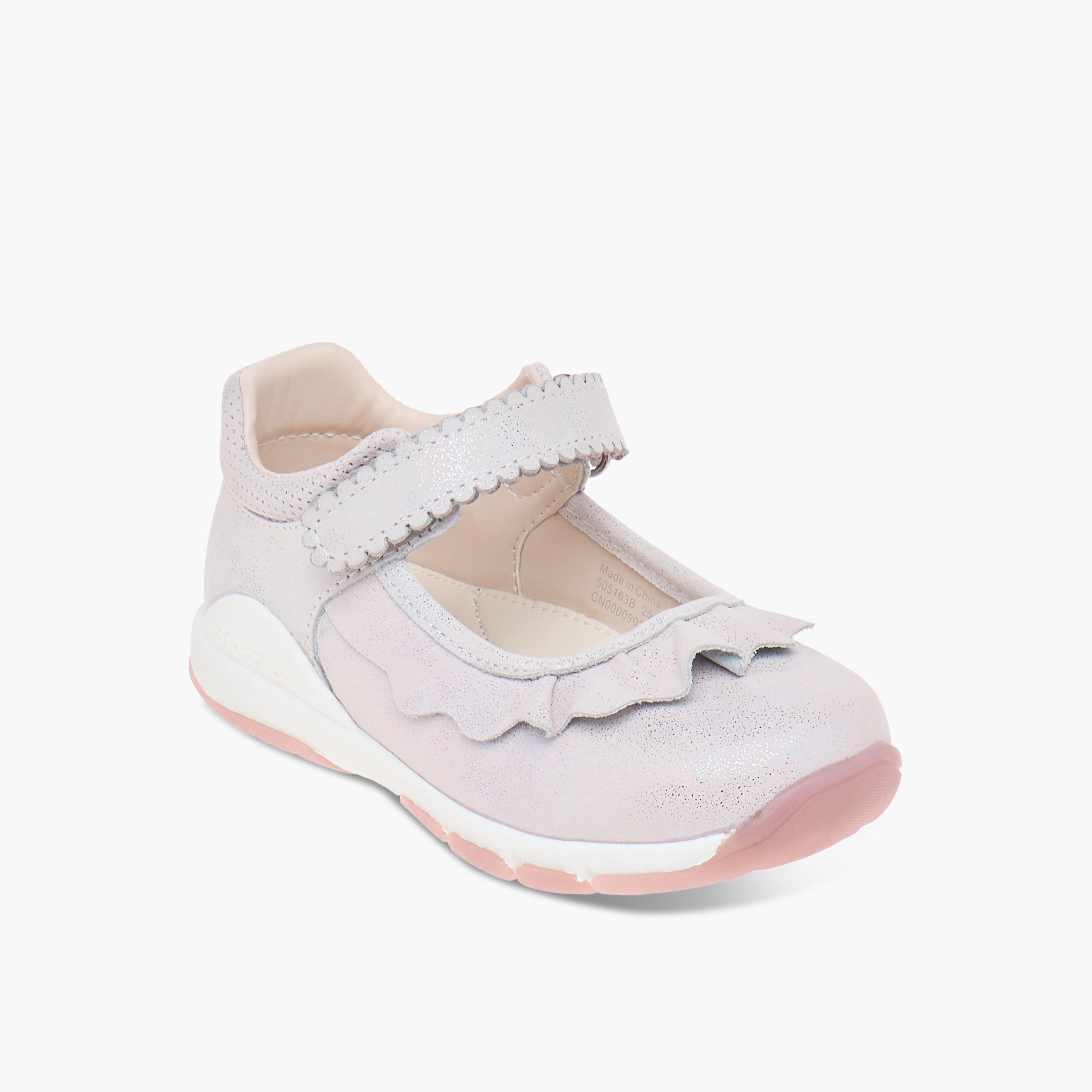 Juniors Textured Mary Jane Shoes with Hook and Loop Closure-girls-shoes-maryjanes-image-2