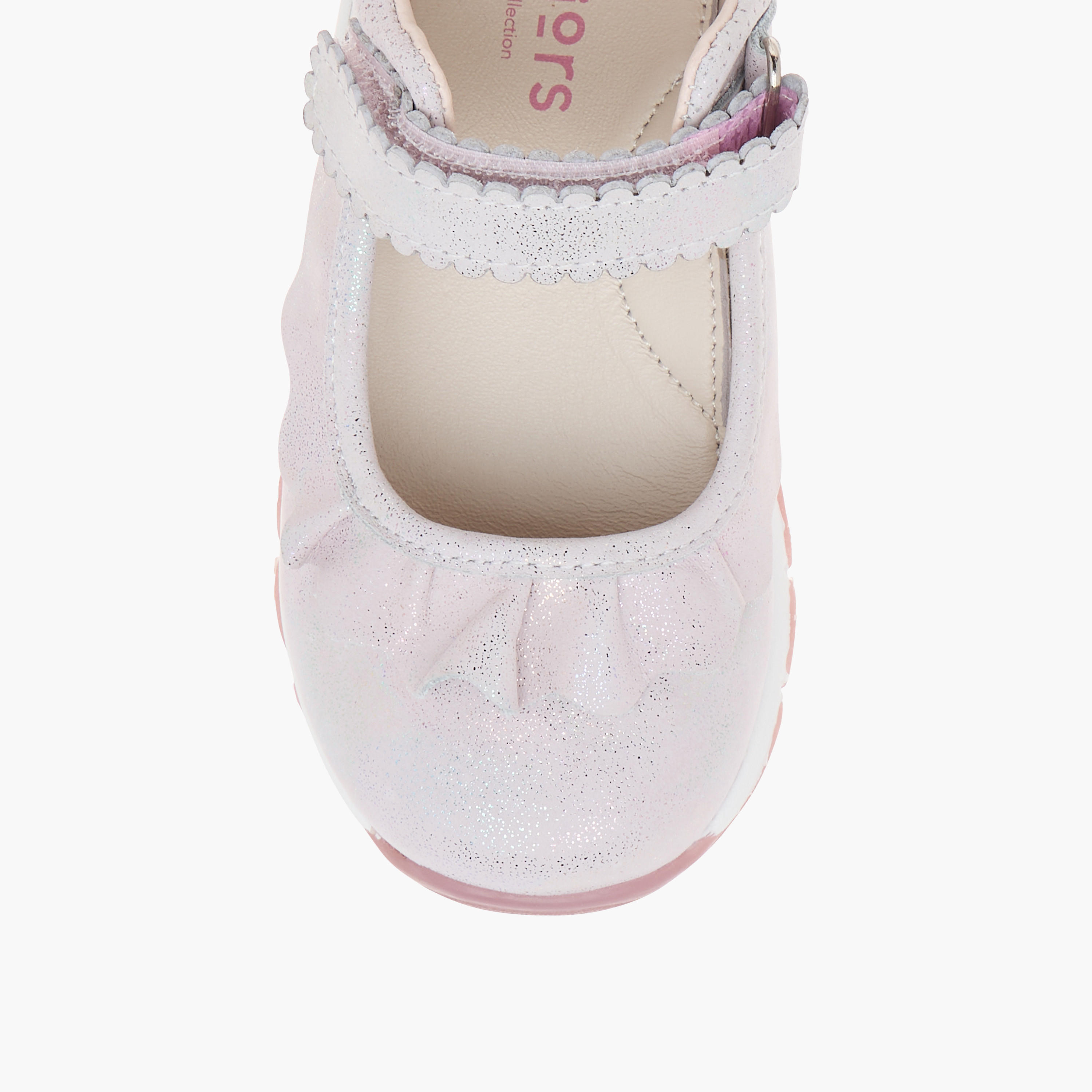 Juniors Textured Mary Jane Shoes with Hook and Loop Closure-girls-shoes-maryjanes-image-4
