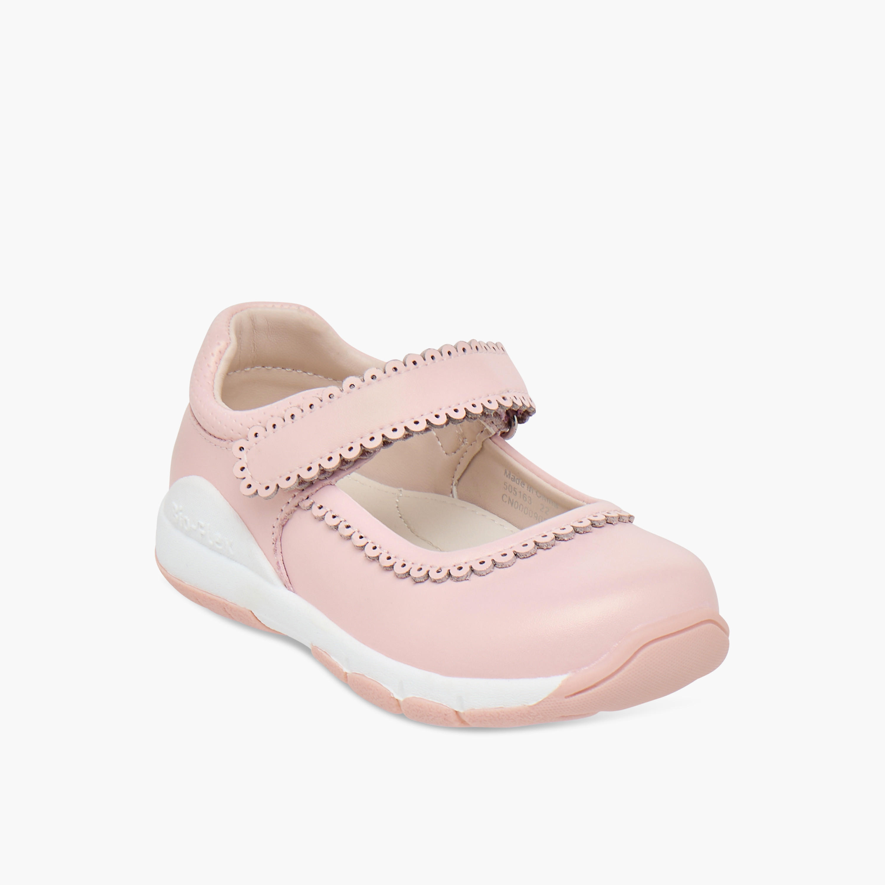Barefeet Textured Mary Jane Shoes with Hook and Loop Closure-girls-shoes-maryjanes-image-2