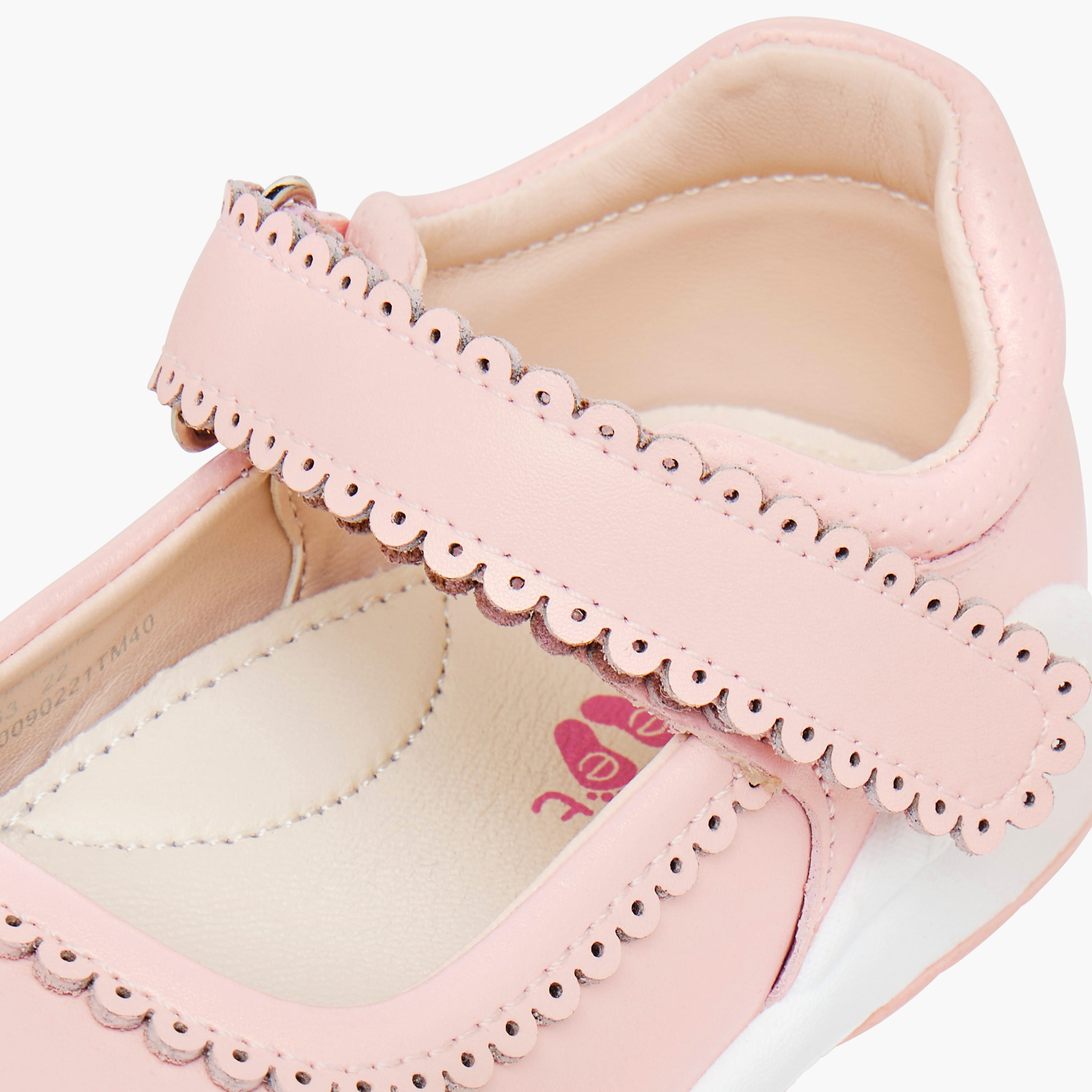 Barefeet Textured Mary Jane Shoes with Hook and Loop Closure-girls-shoes-maryjanes-image-11