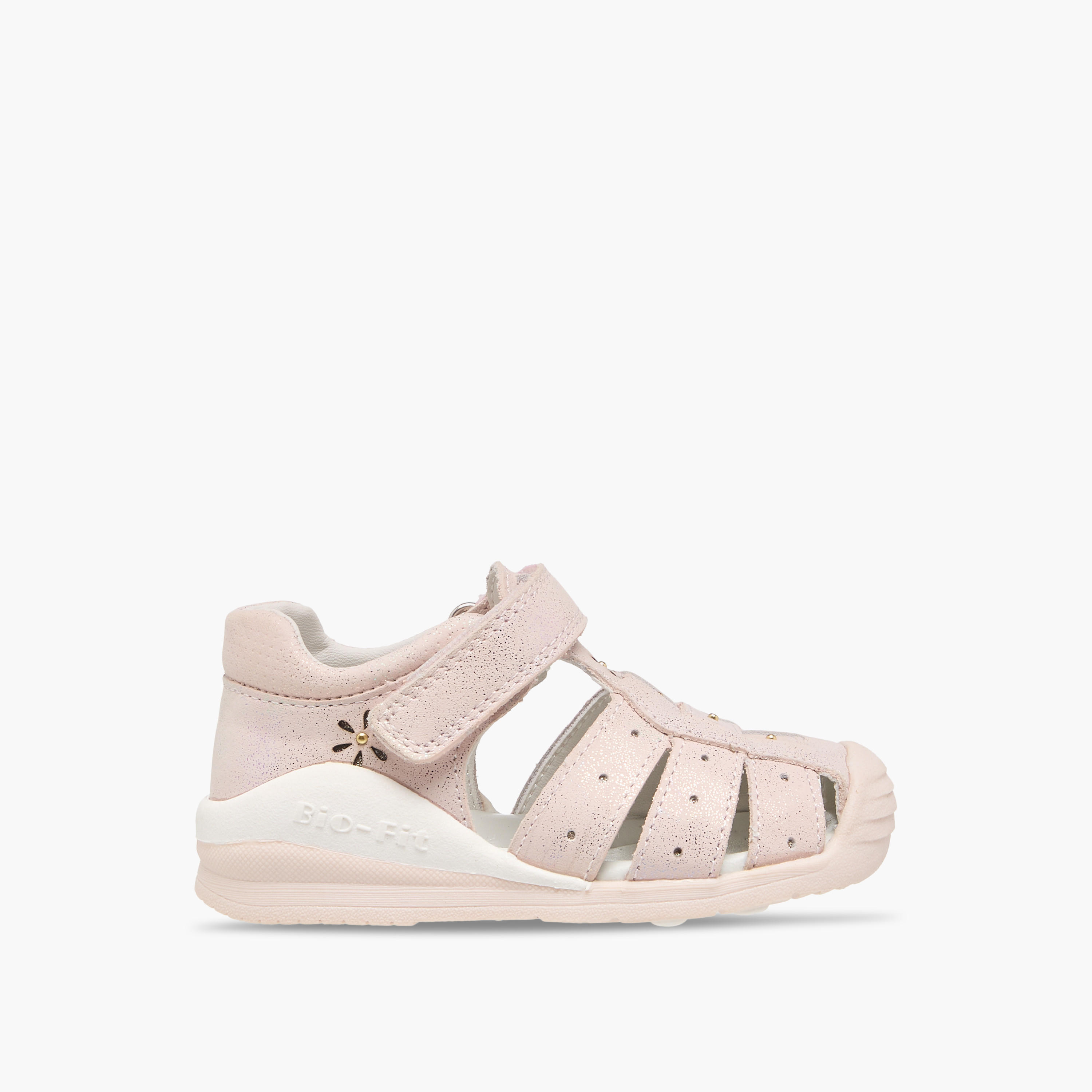 صندل بشريط إغلاق لاصق وتفاصيل مفرغة من بيرفيت-girls-shoes-sandals-image-2