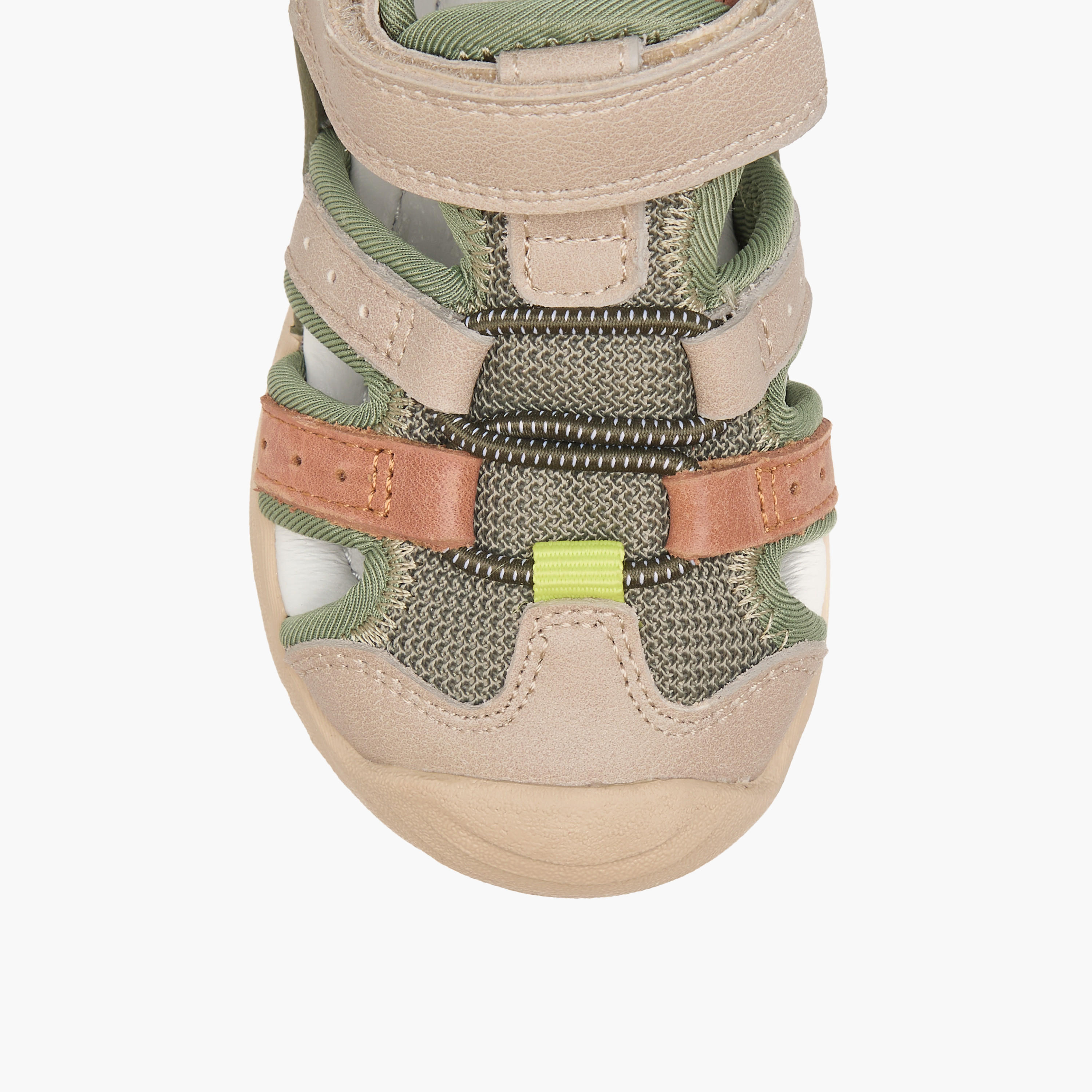 Barefeet Cut Out Detail Sandals with Hook and Loop Closure-boys-shoes-sandals-image-3