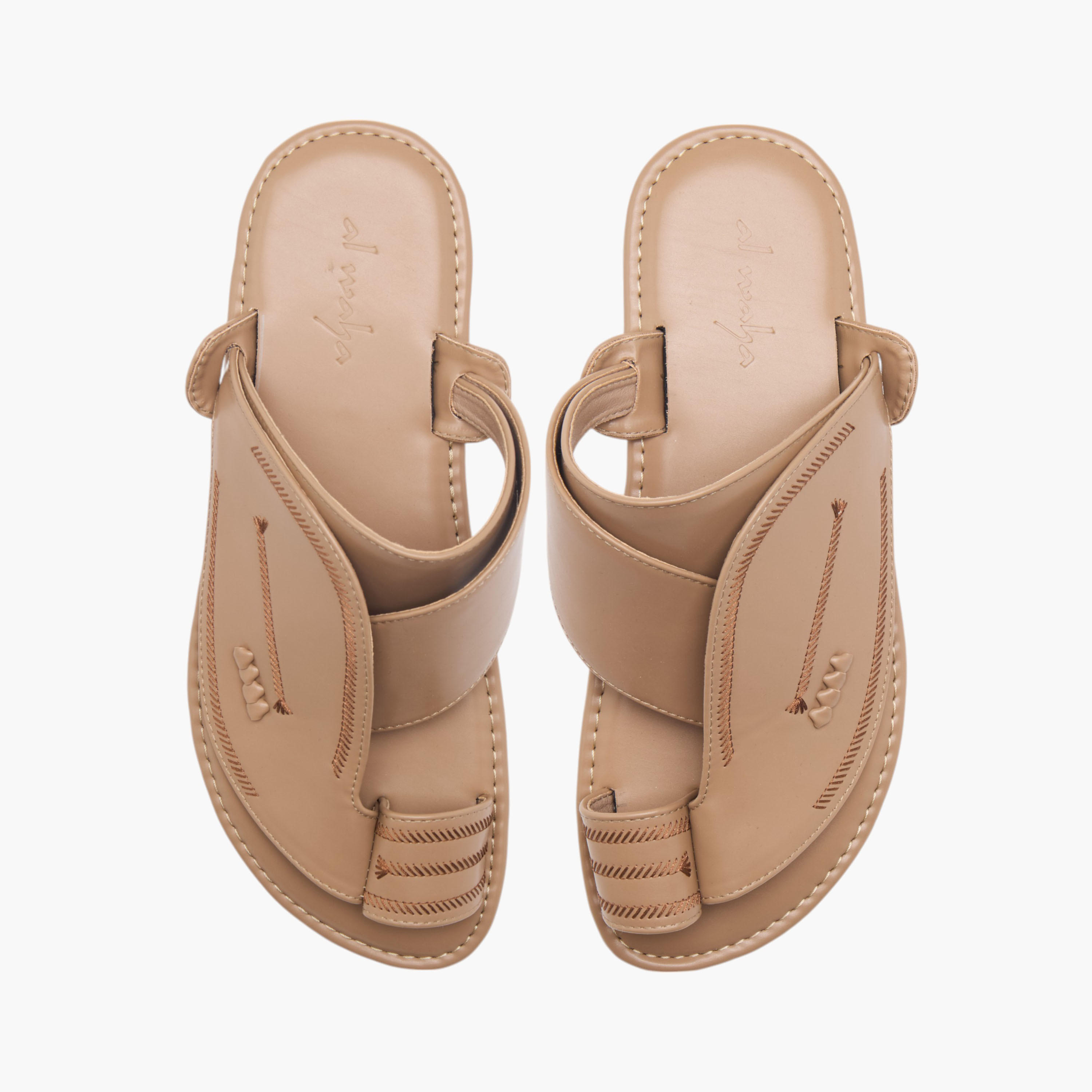Al Waha Textured Slip-On Arabic Sandals-men-shoes-sandals-image-1