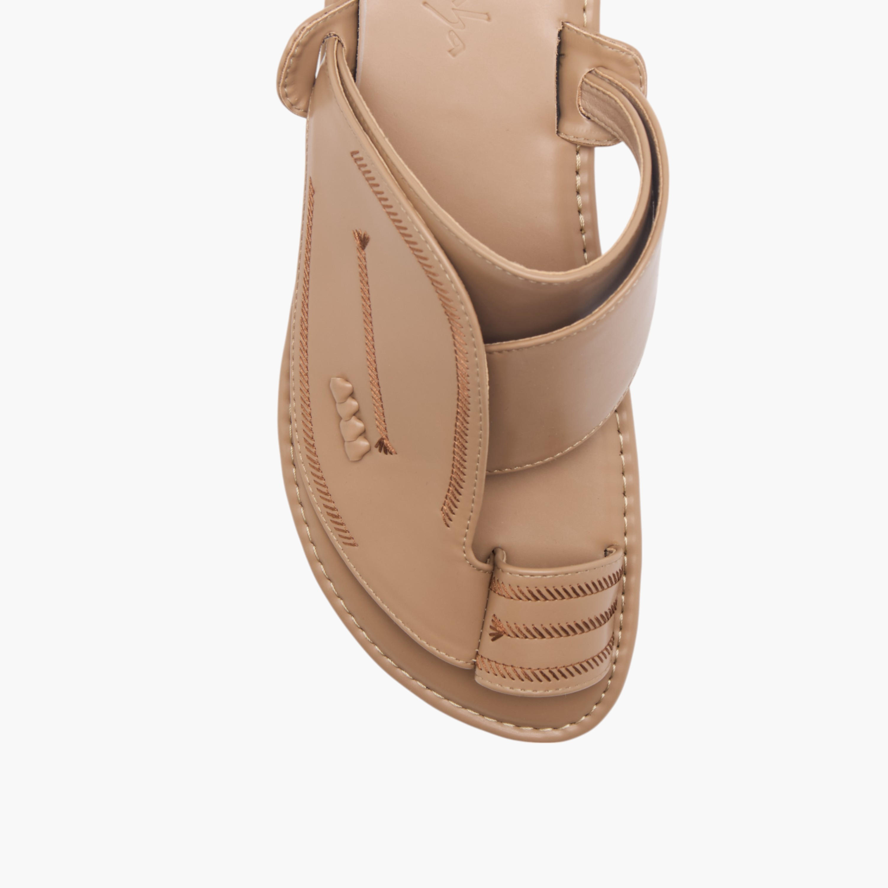 Al Waha Textured Slip-On Arabic Sandals-men-shoes-sandals-image-3