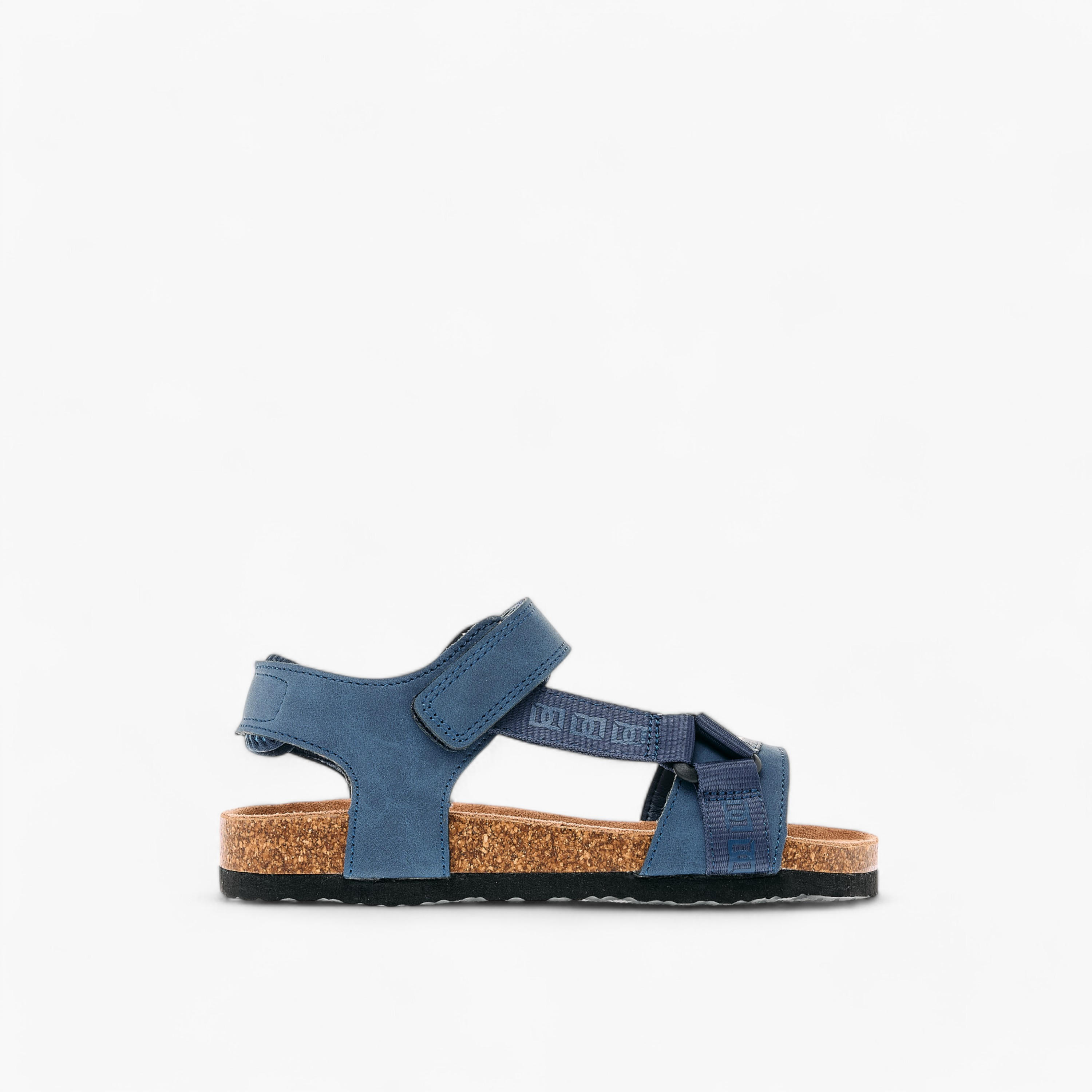 Mister Duchini Monogram Print Strap Sandals with Hook and Loop Closure-boys-shoes-sandals-image-2