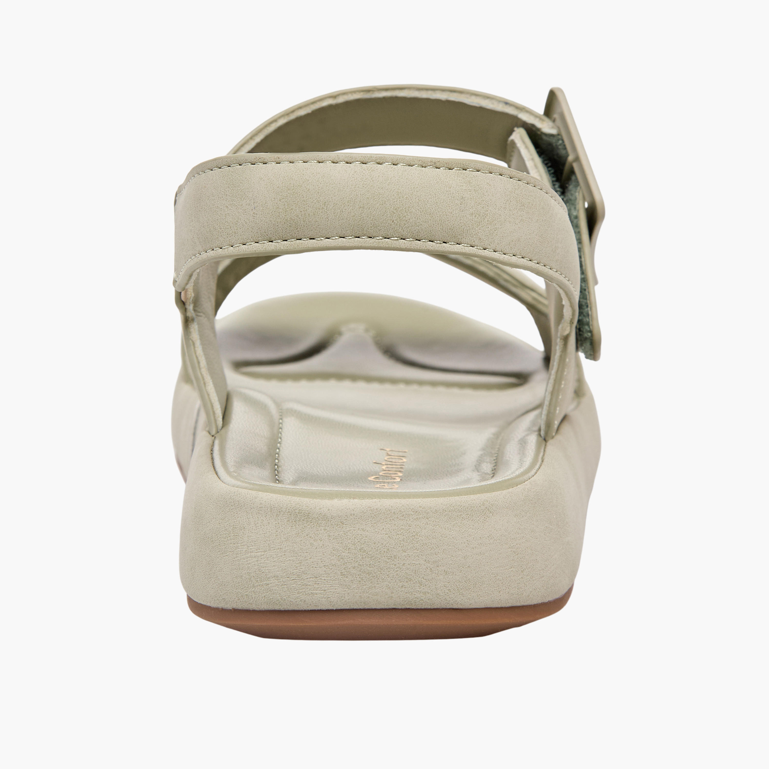 Le Confort Women Suede Buckle Detail Hook & Loop Sandals-women-shoes-sandals-flats-image-8