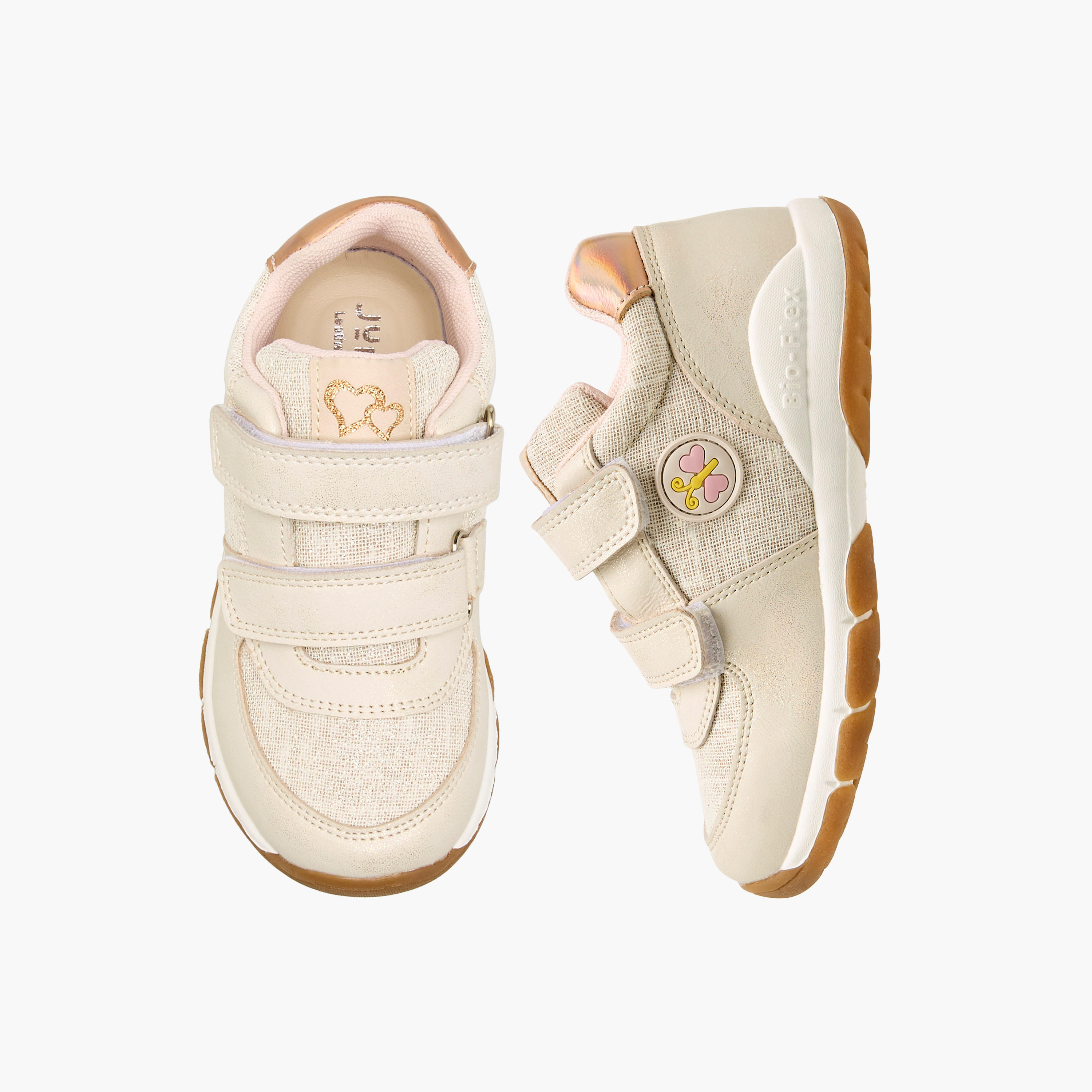 Juniors Butterfly Patch Sneakers with Hook and Loop Closure-girls-shoes-sneakers-image-1