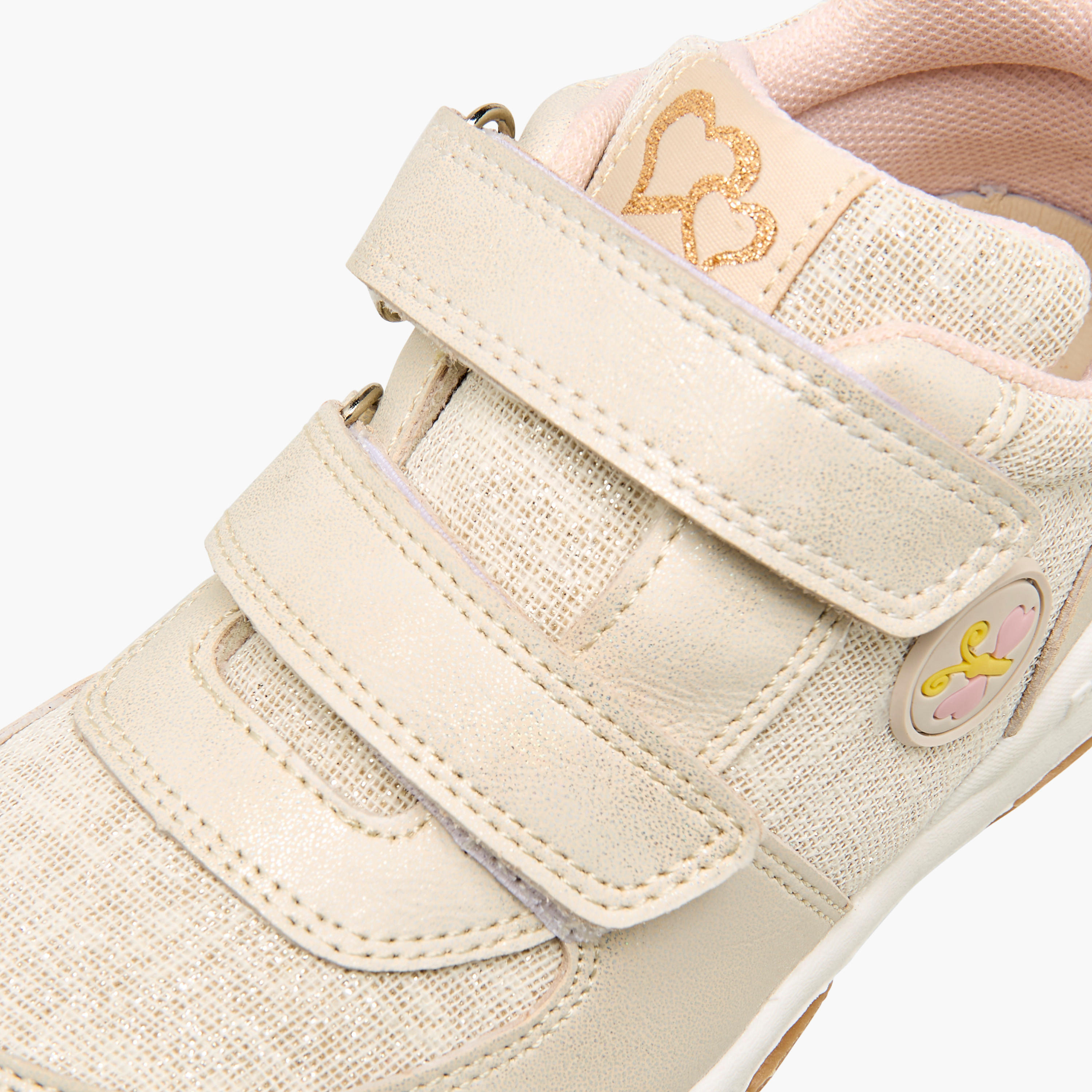 Juniors Butterfly Patch Sneakers with Hook and Loop Closure-girls-shoes-sneakers-image-4
