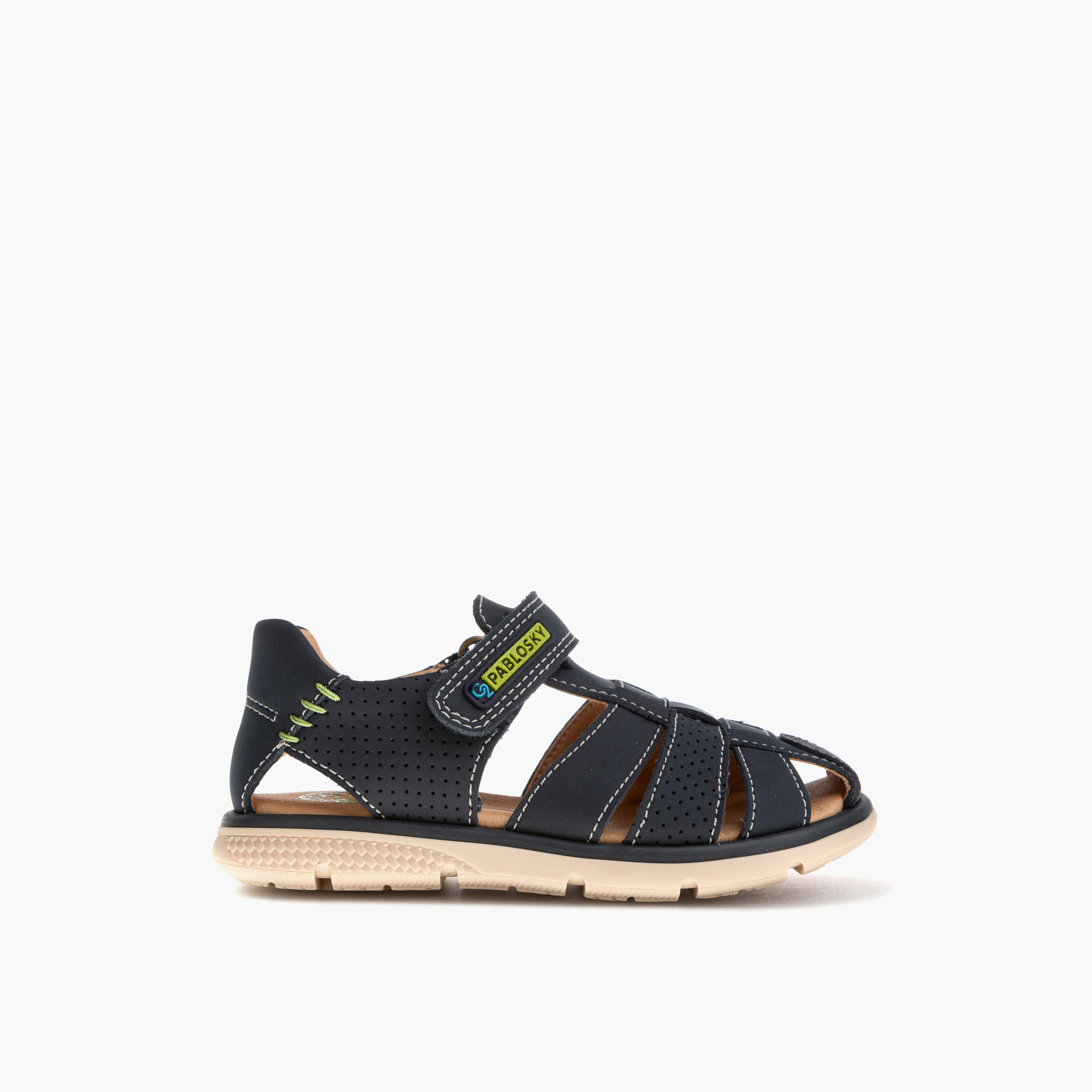 Pablosky Boys' Panelled Sandals with Hook and Loop Closure-boys-shoes-sandals-image-1