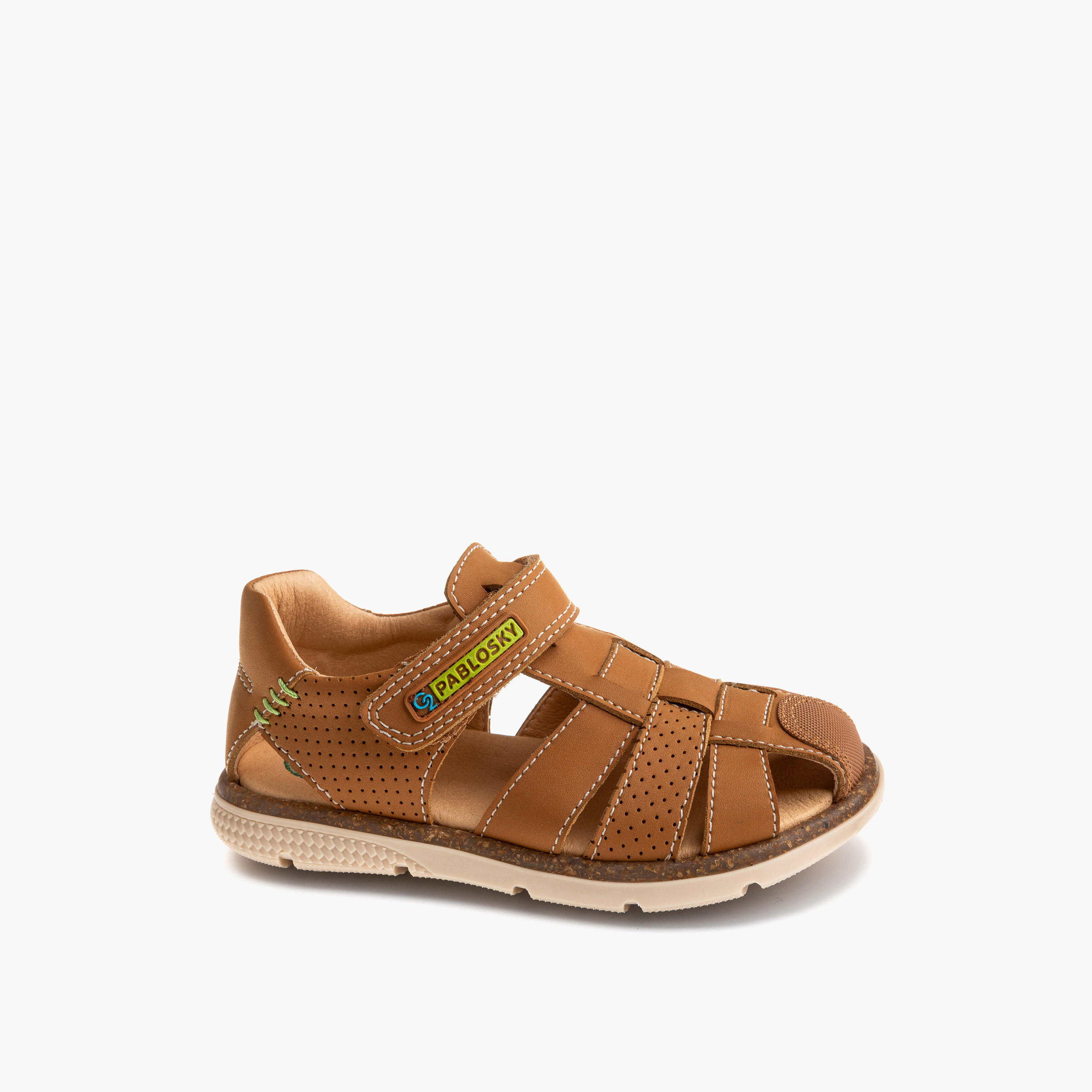 Pablosky Boys' Panelled Fisherman Sandals with Hook and Loop Closure-boys-shoes-sandals-image-1