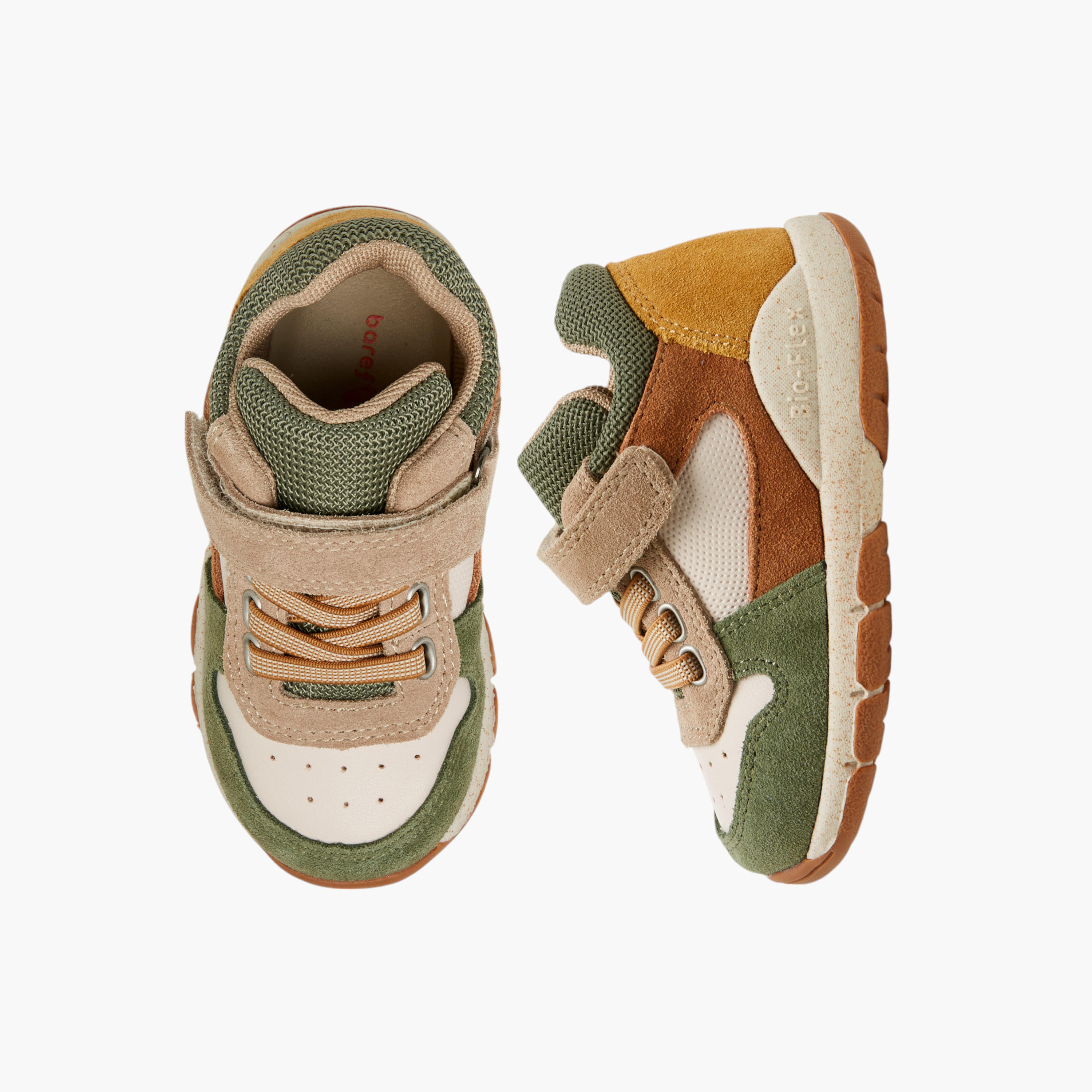 Barefeet Panelled Sneakers with Hook and Loop Closure-baby-boys-shoes-closedshoes-image-1