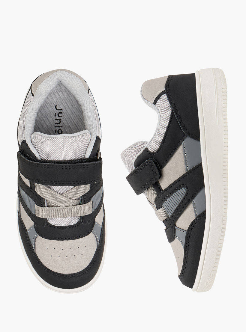 Juniors Panelled Sneakers with Hook and Loop Closure-boys-shoes-sneakers-image-1
