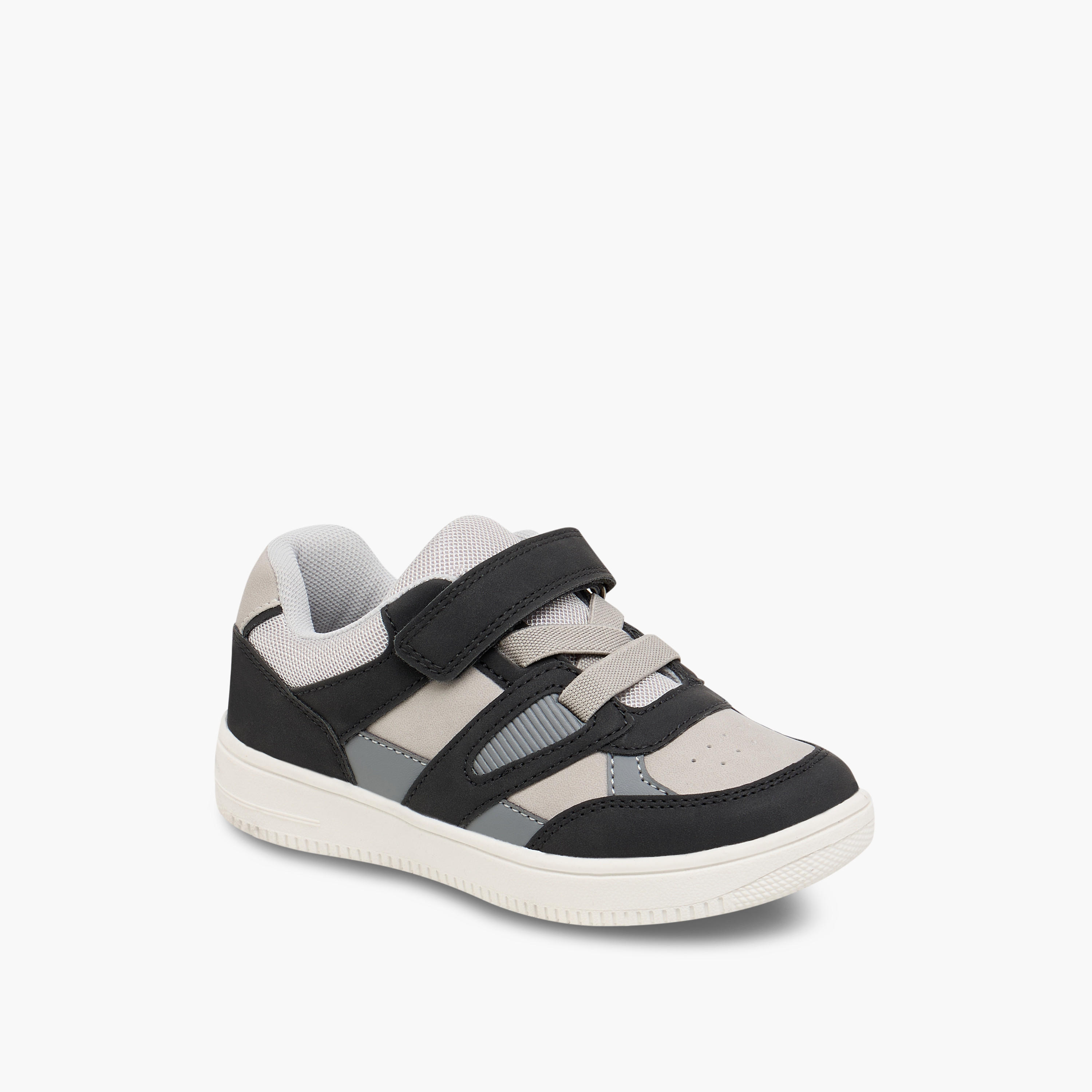 Juniors Panelled Sneakers with Hook and Loop Closure-boys-shoes-sneakers-image-2