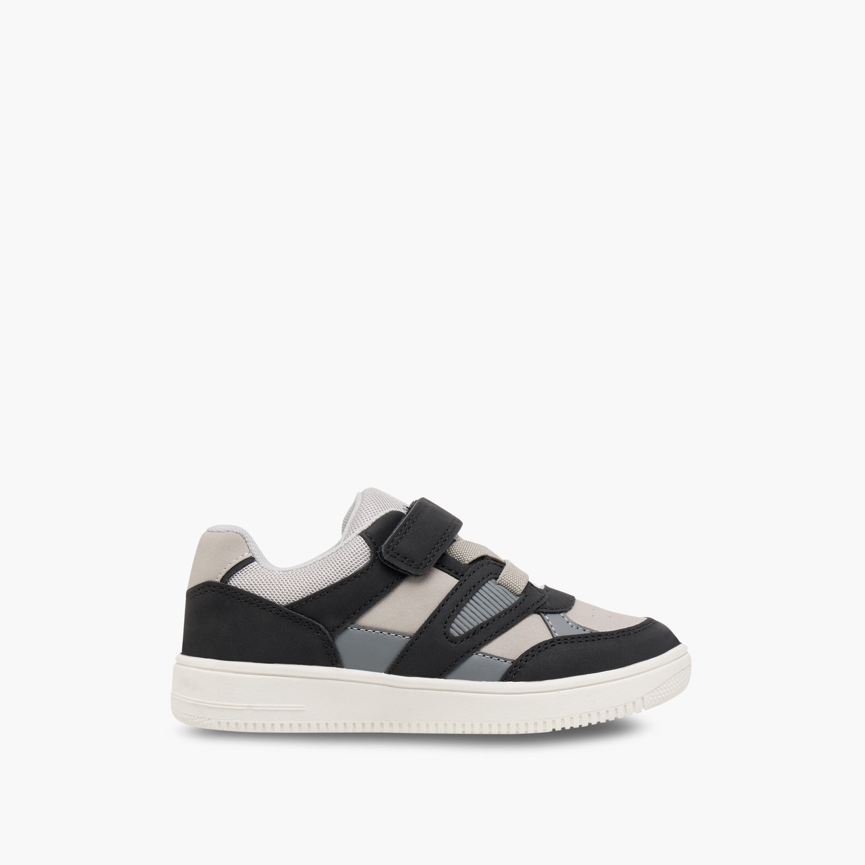 Juniors Panelled Sneakers with Hook and Loop Closure-boys-shoes-sneakers-image-3
