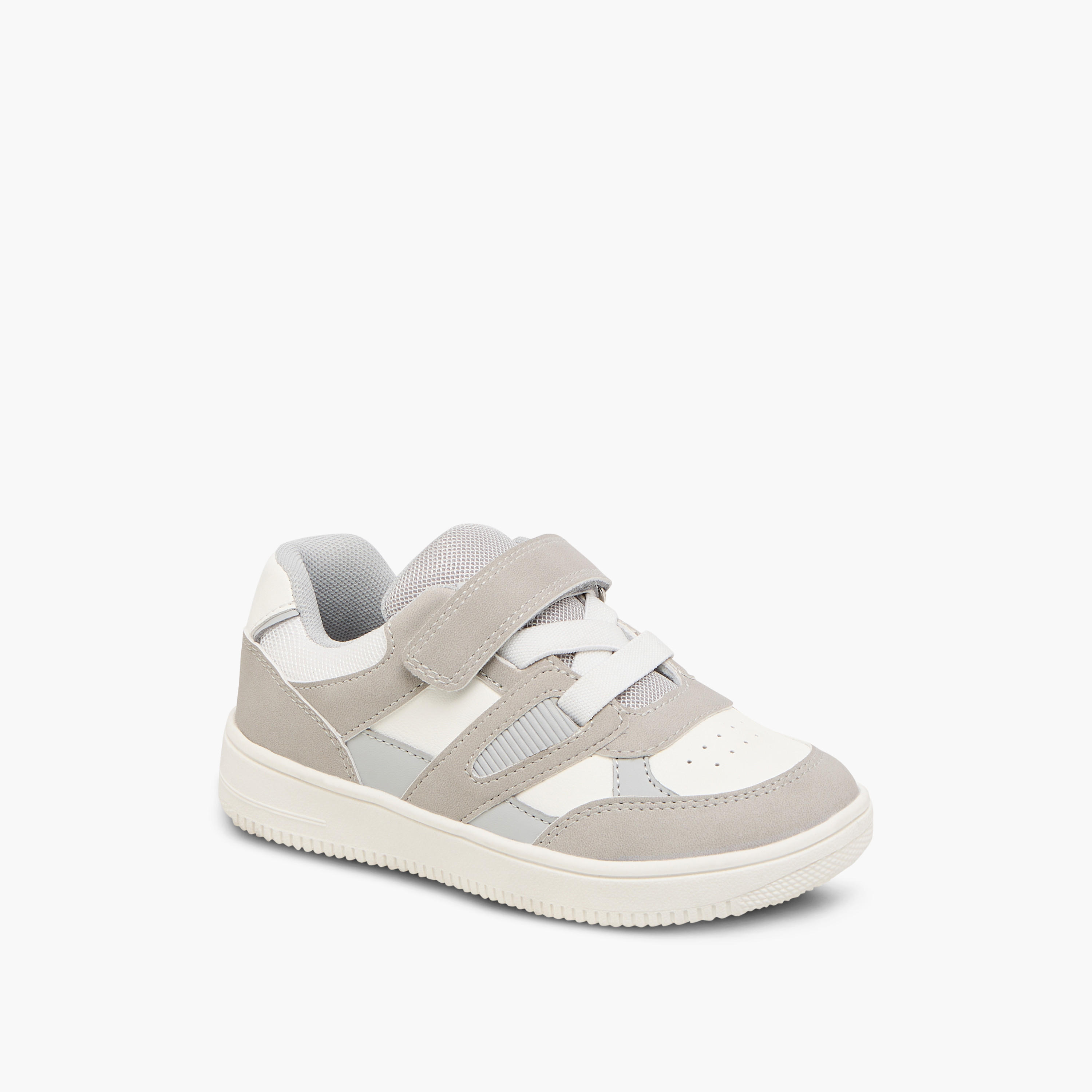 Juniors Panelled Sneakers with Hook and Loop Closure-boys-shoes-sneakers-image-2