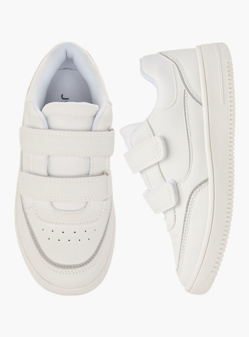 Juniors Solid Sneakers with Hook and Loop Closure-boys-shoes-sneakers-image-1