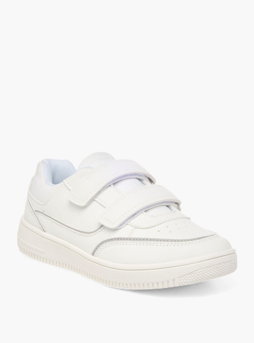 Juniors Solid Sneakers with Hook and Loop Closure-boys-shoes-sneakers-image-2