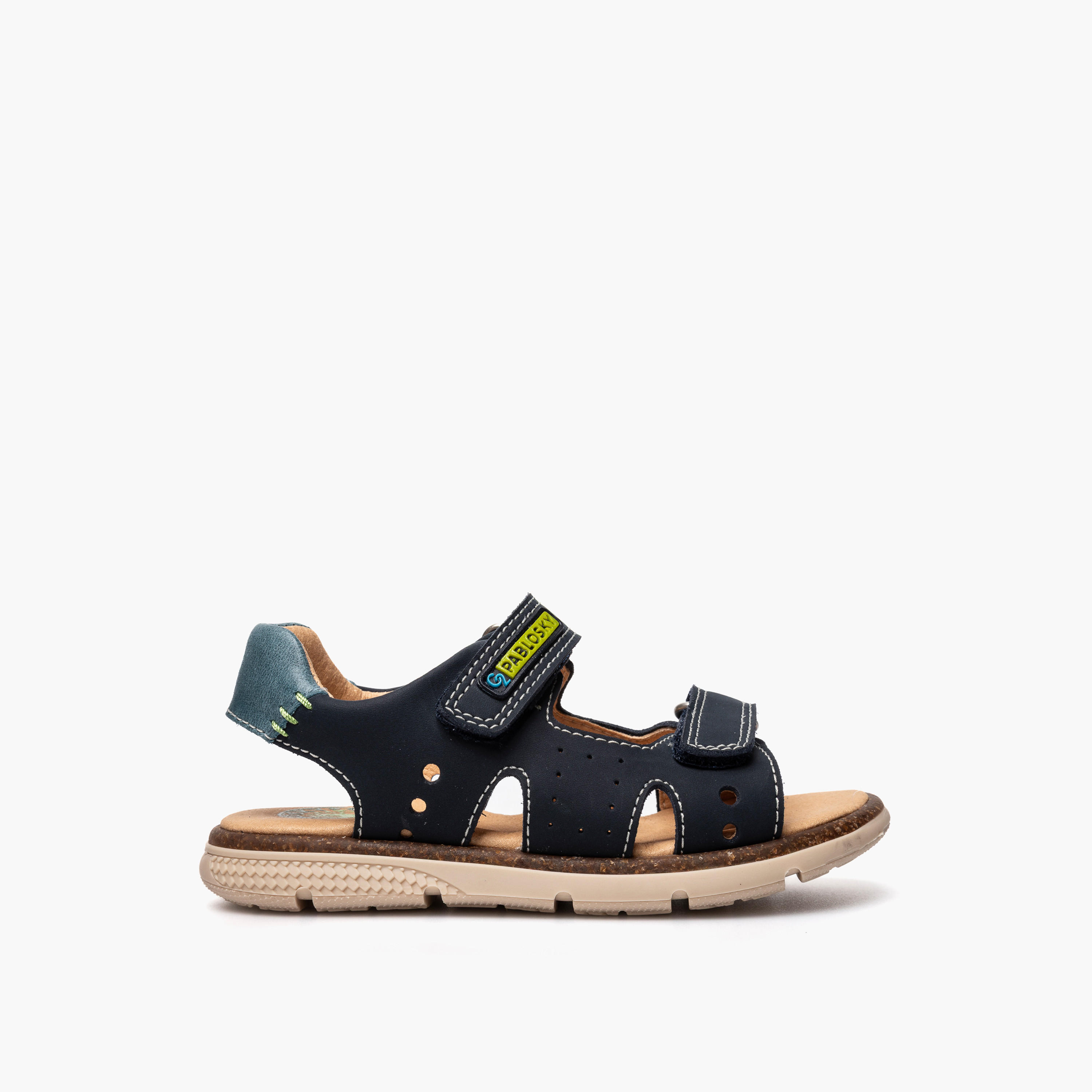 صندل بشريط إغلاق لاصق وتفاصيل مغرزة للأولاد من بابلوسكي-boys-shoes-sandals-image-2