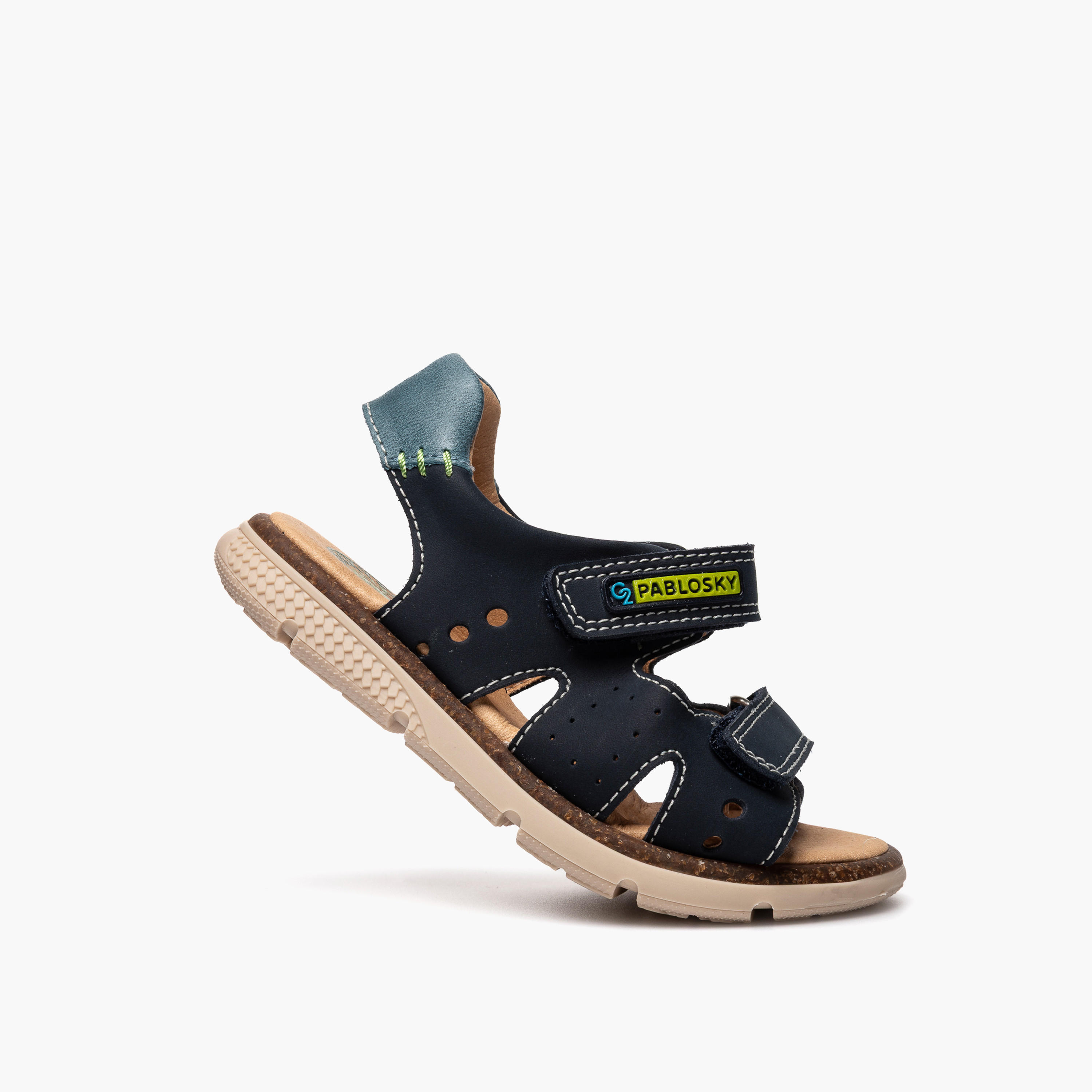 صندل بشريط إغلاق لاصق وتفاصيل مغرزة للأولاد من بابلوسكي-boys-shoes-sandals-image-5