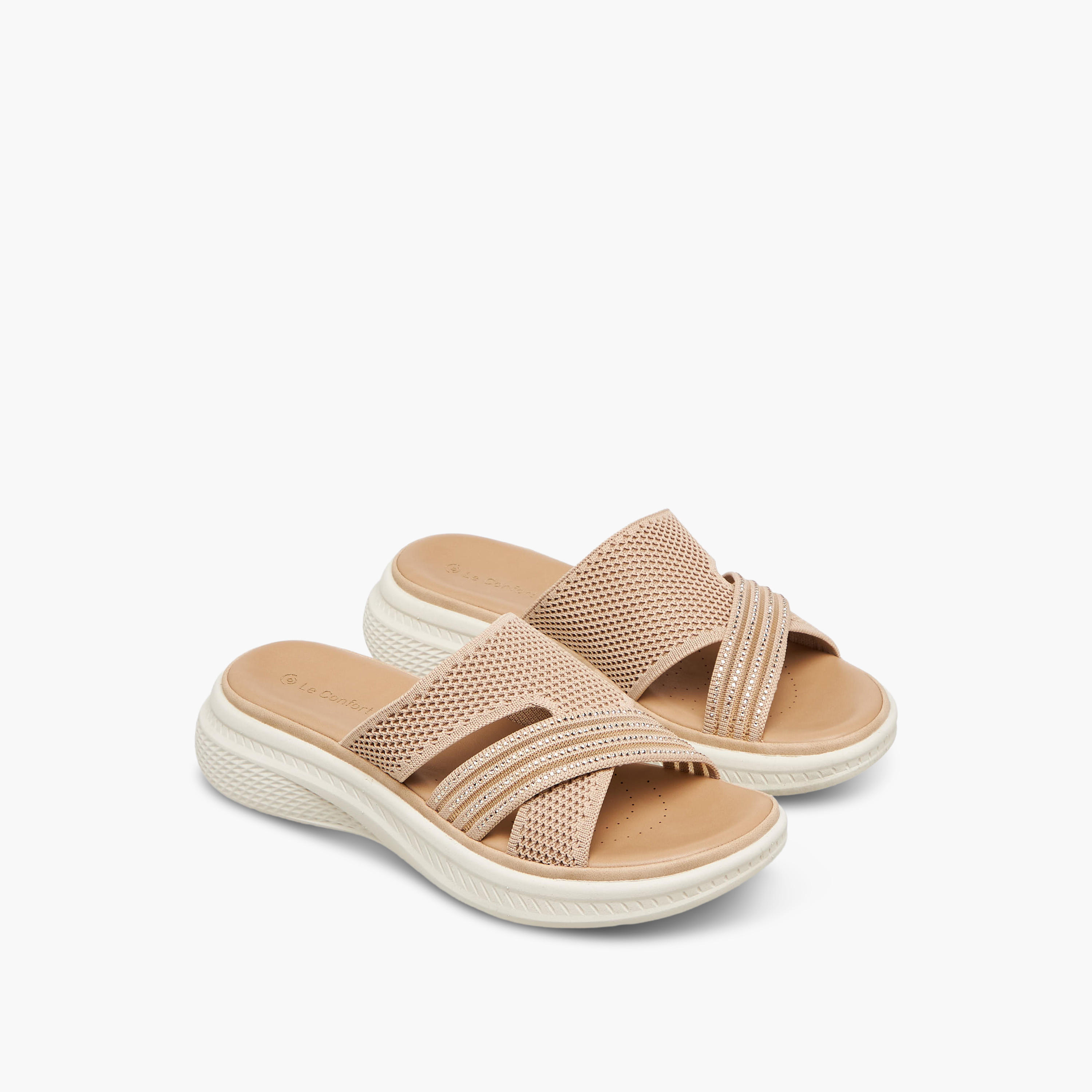 Le Confort Women Embellished Flyknit Sandals-women-shoes-sandals-heeled-image-1