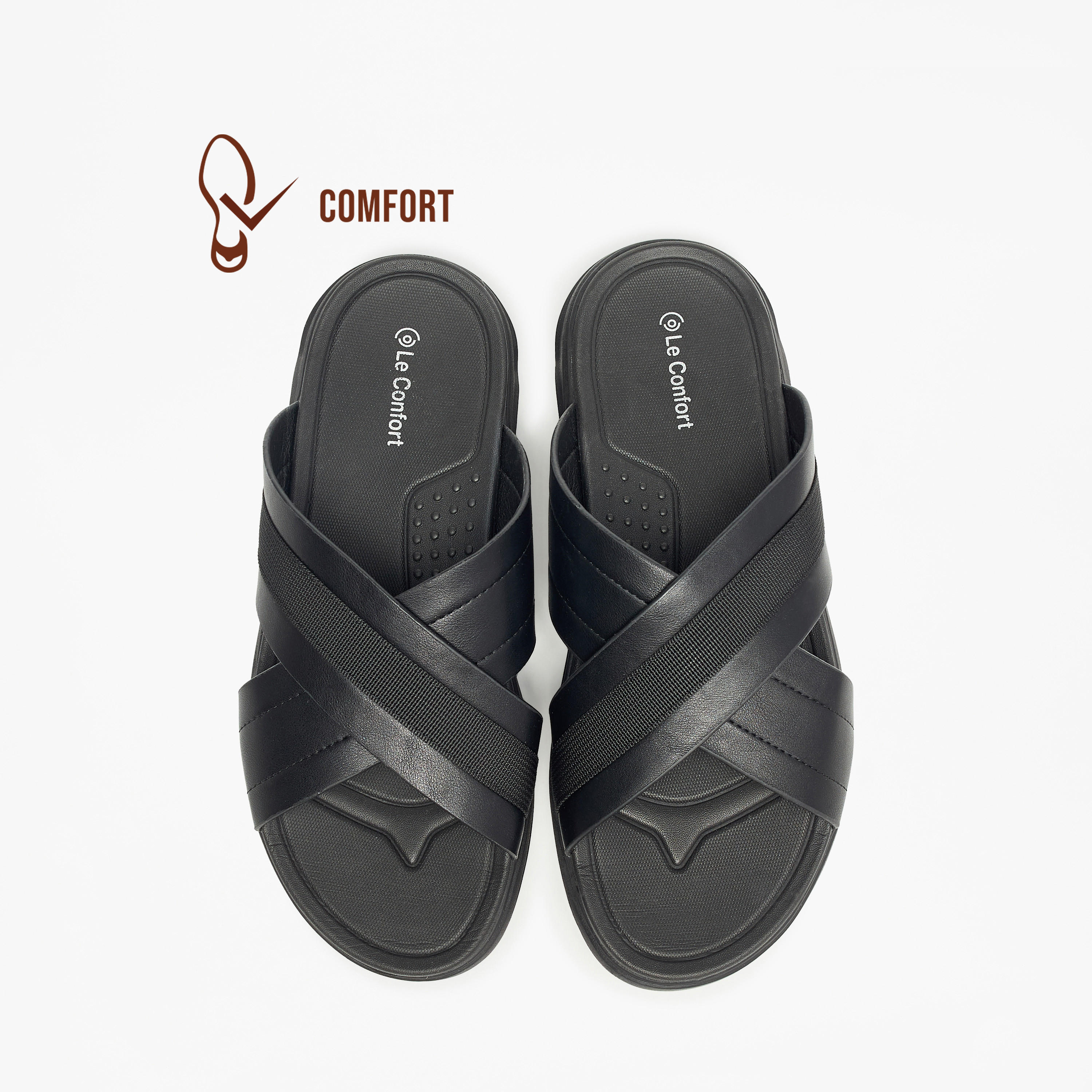 صندل سهل الارتداء بارز الملمس بحزام متقاطع من لو كونفورت-cpmen-footwear-sandals-image-1