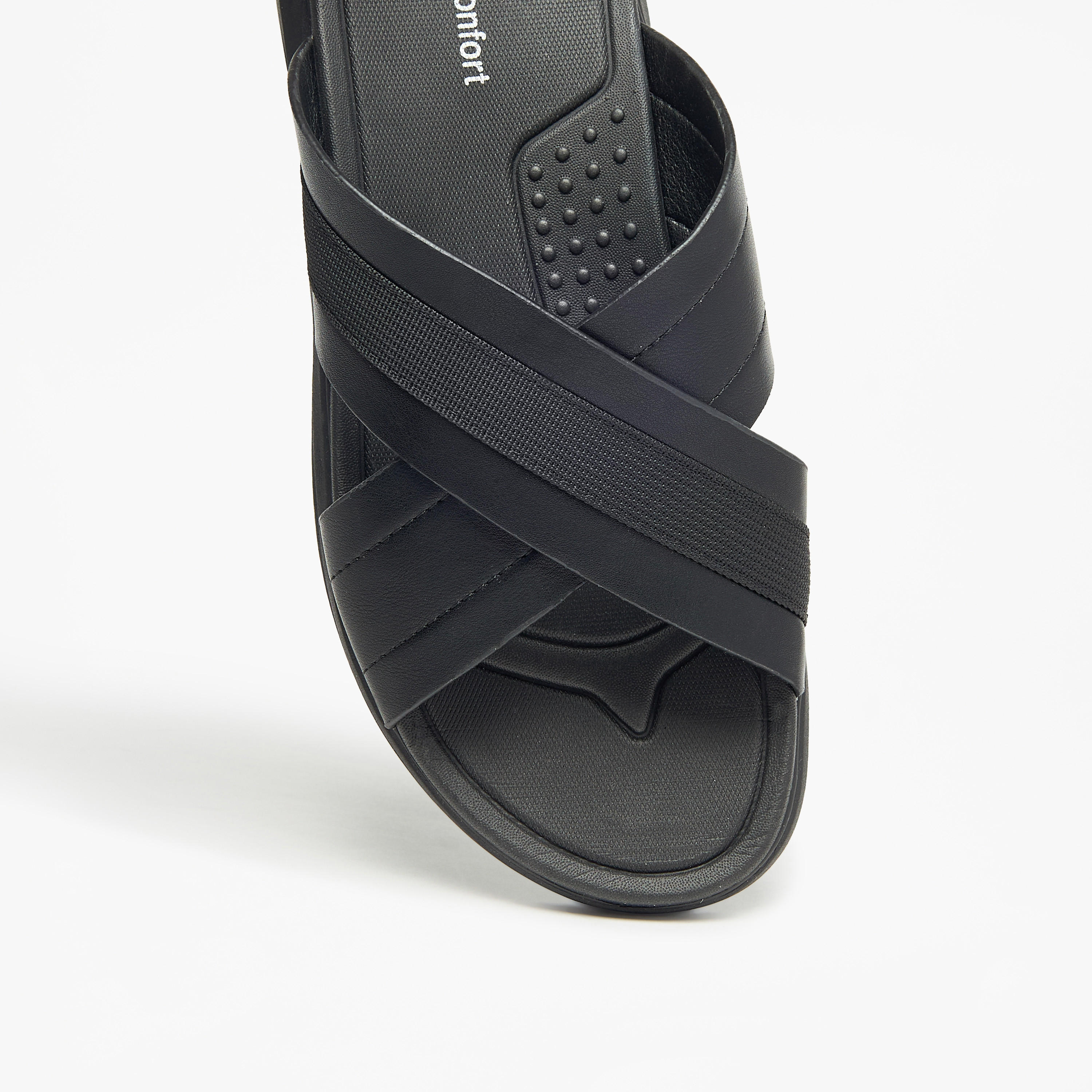 صندل سهل الارتداء بارز الملمس بحزام متقاطع من لو كونفورت-cpmen-footwear-sandals-image-10